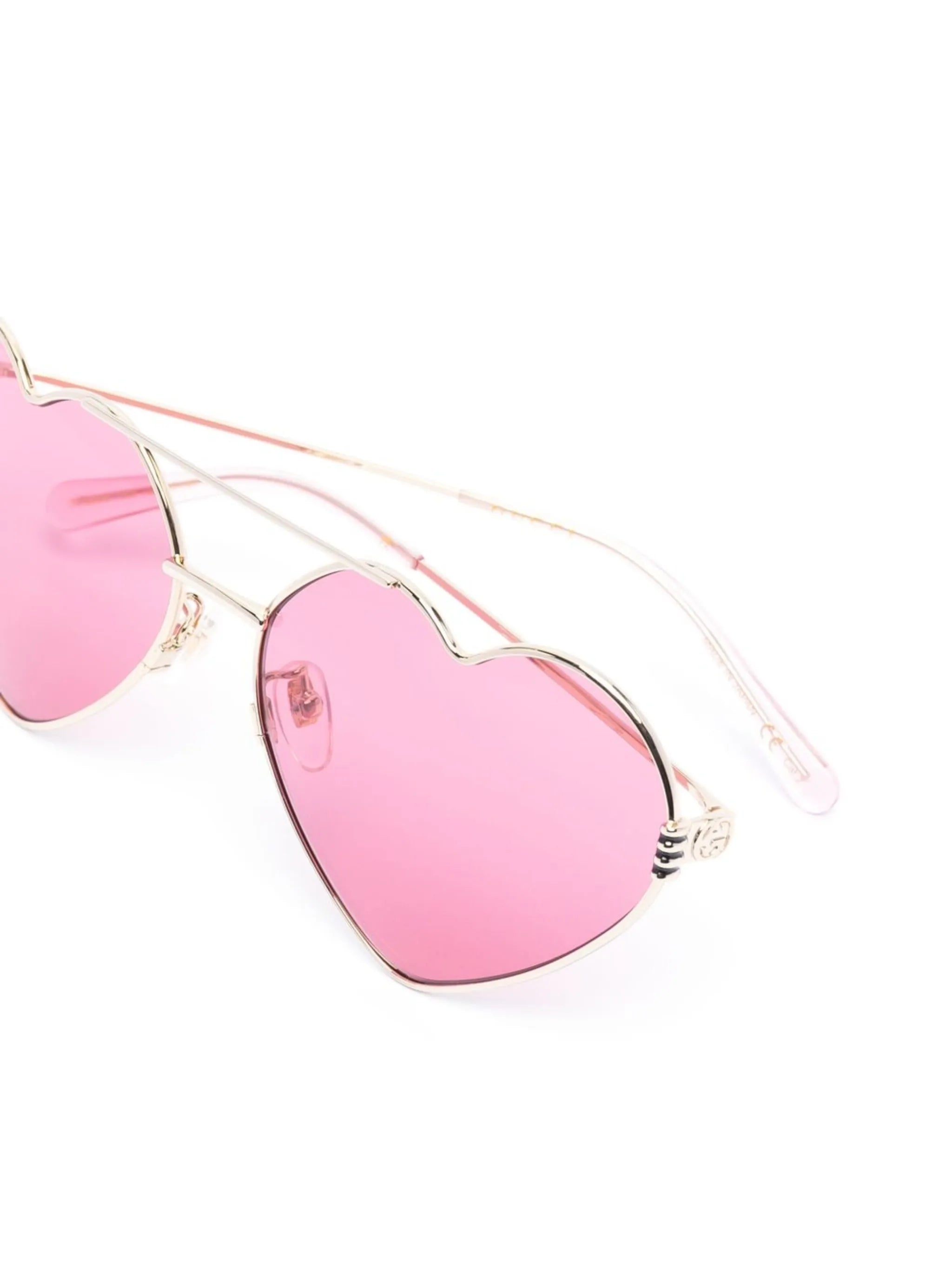 heart-frame wire sunglasses