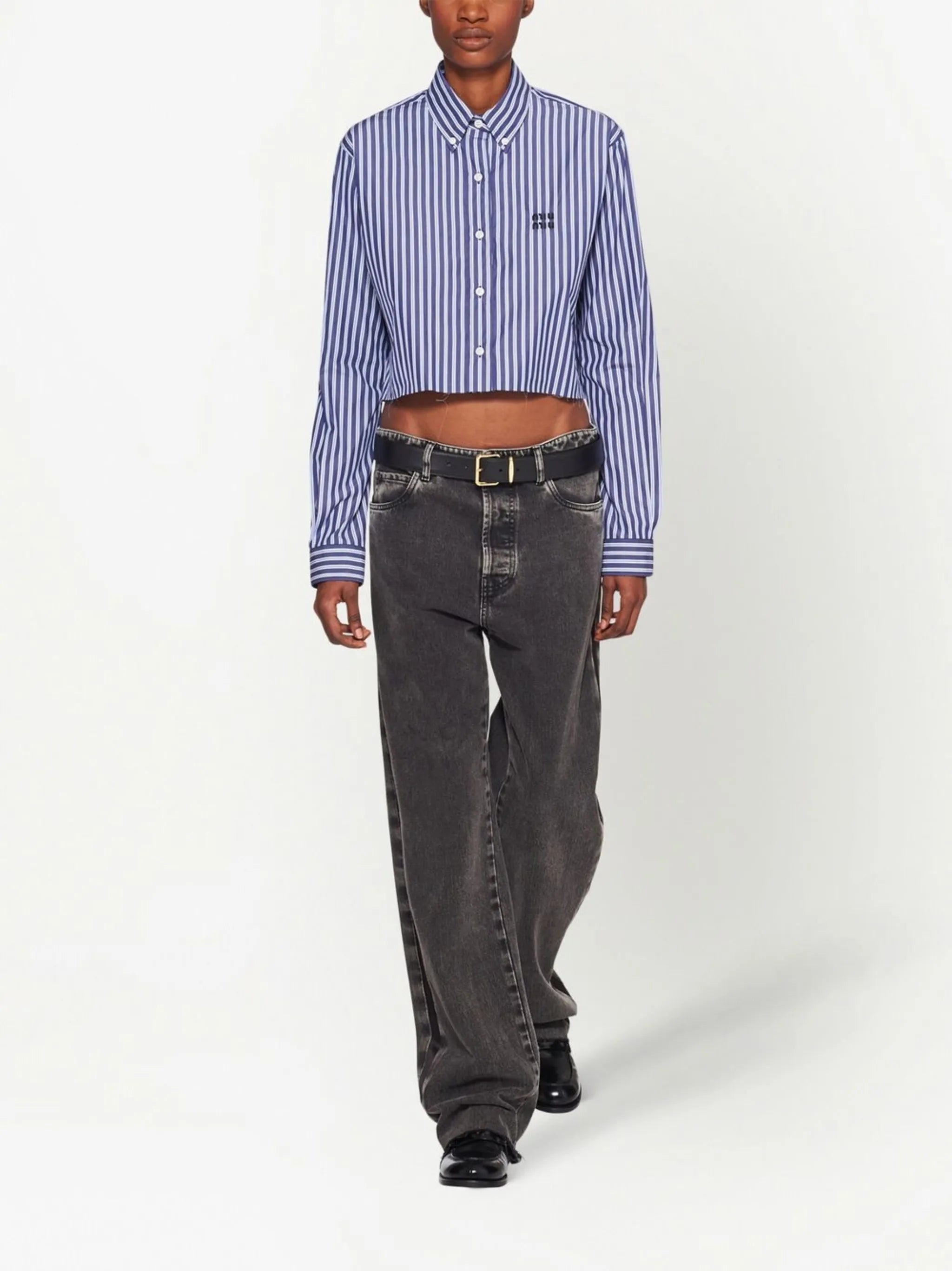 striped poplin shirt