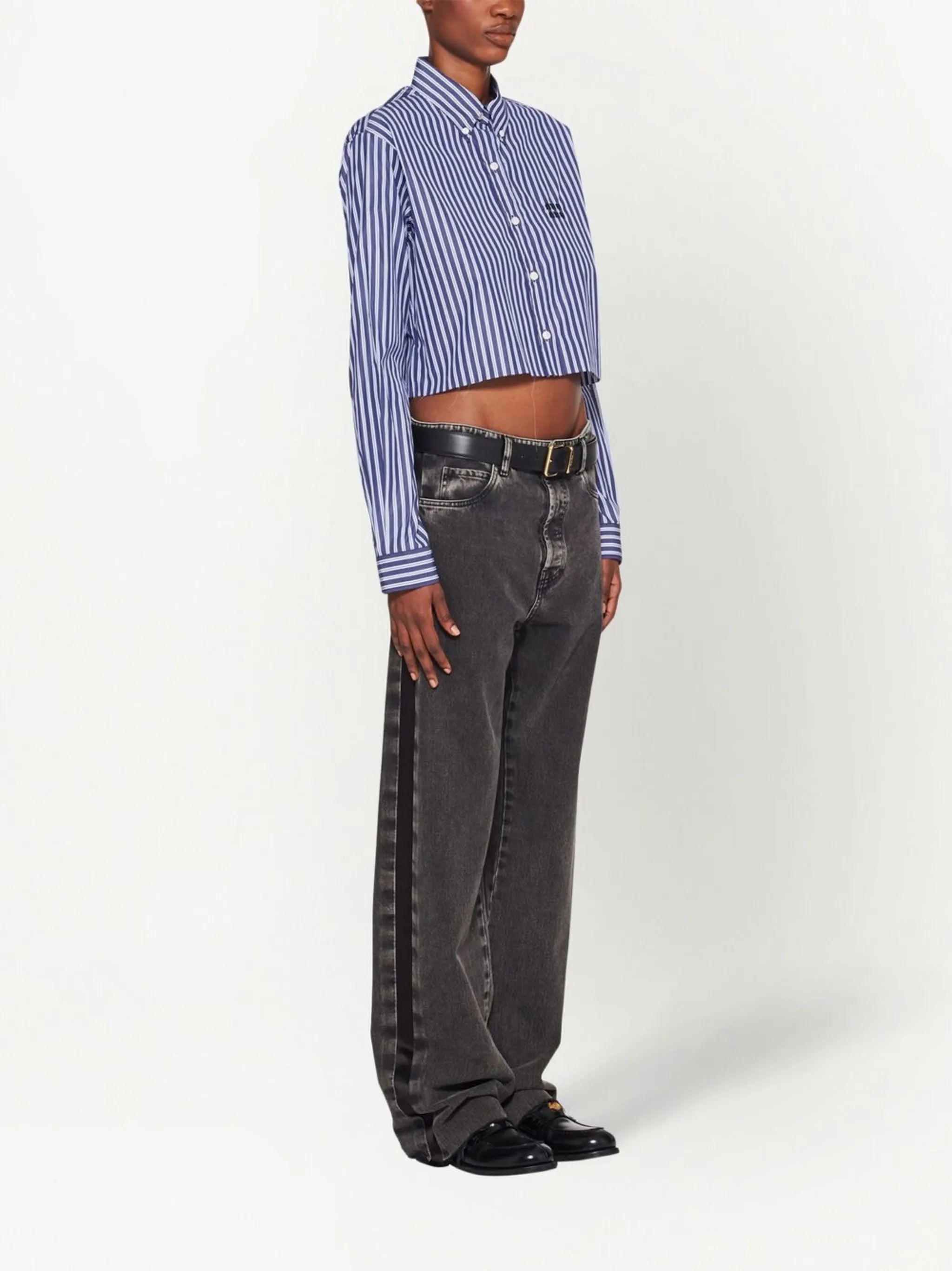 striped poplin shirt