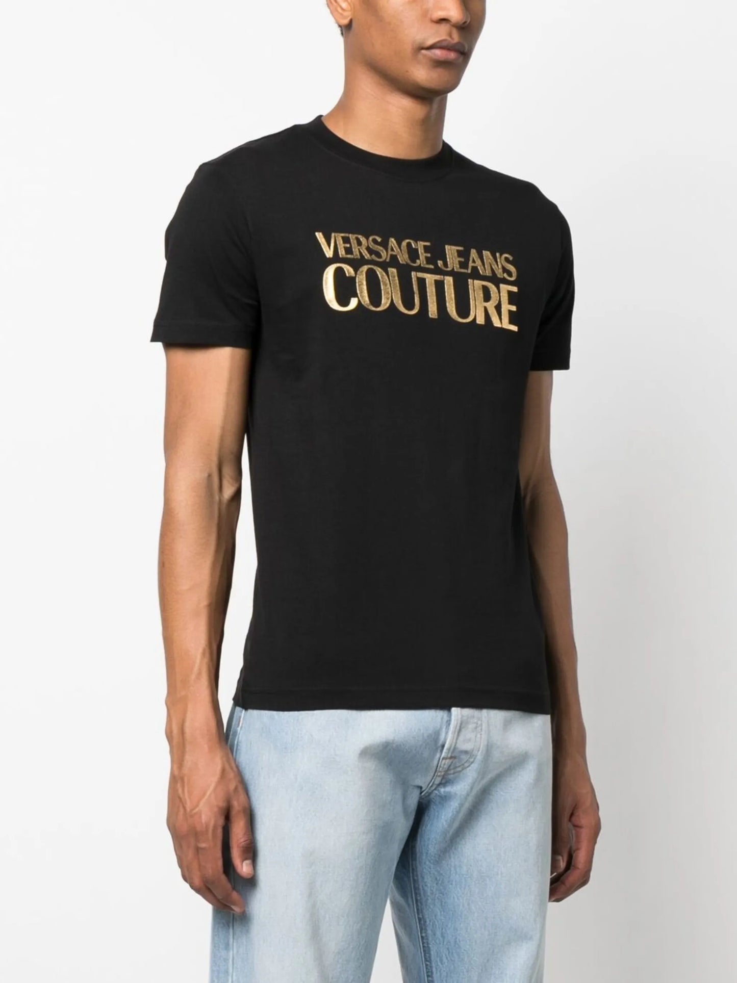 foil logo-print cotton T-shirt