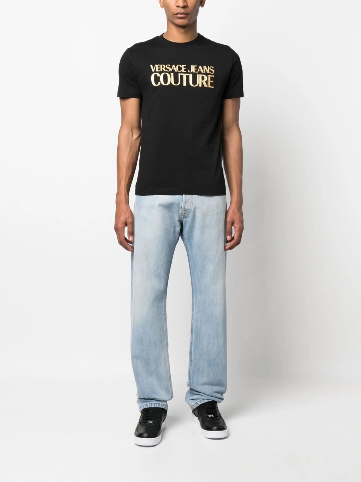 foil logo-print cotton T-shirt