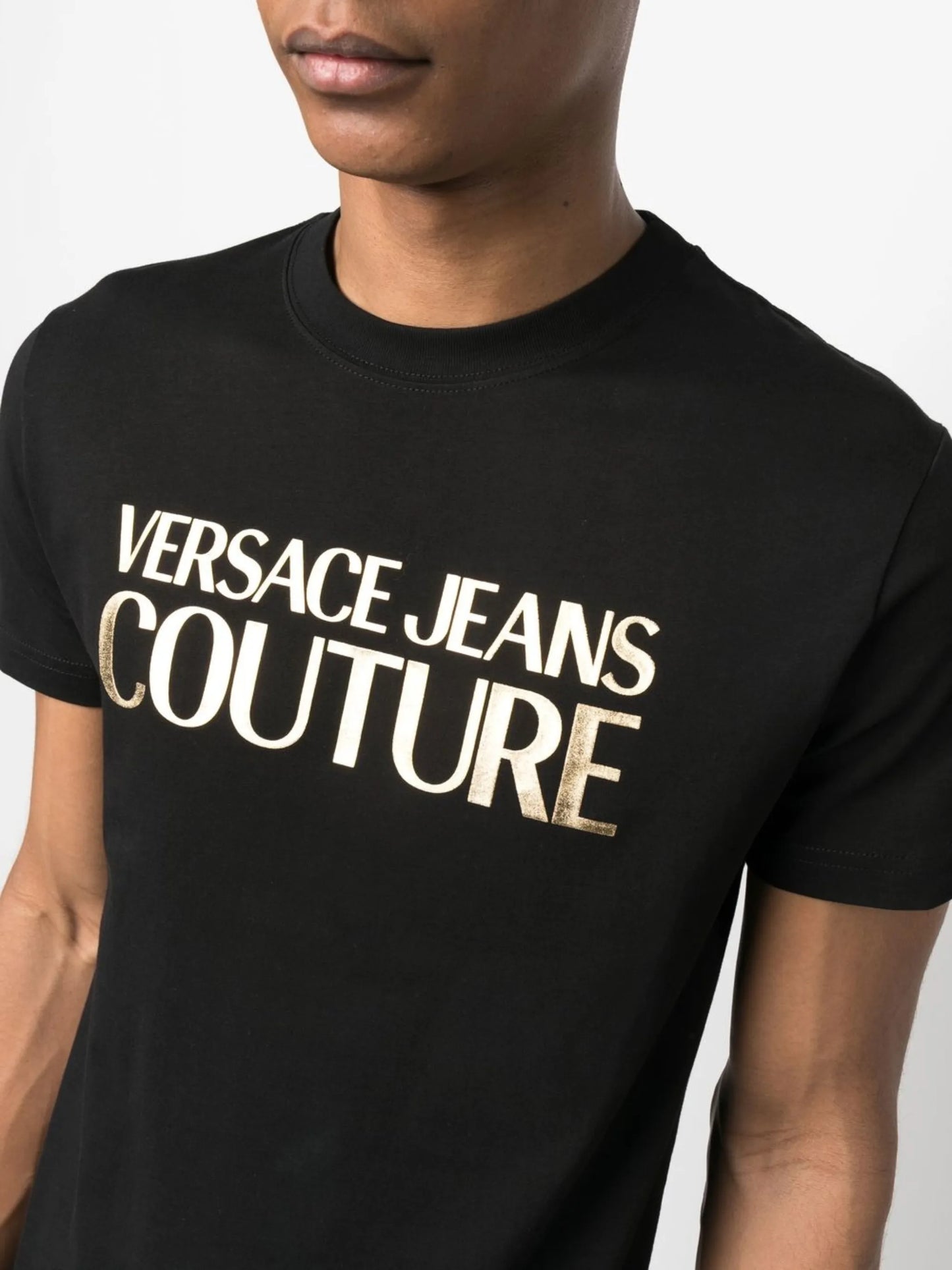 foil logo-print cotton T-shirt