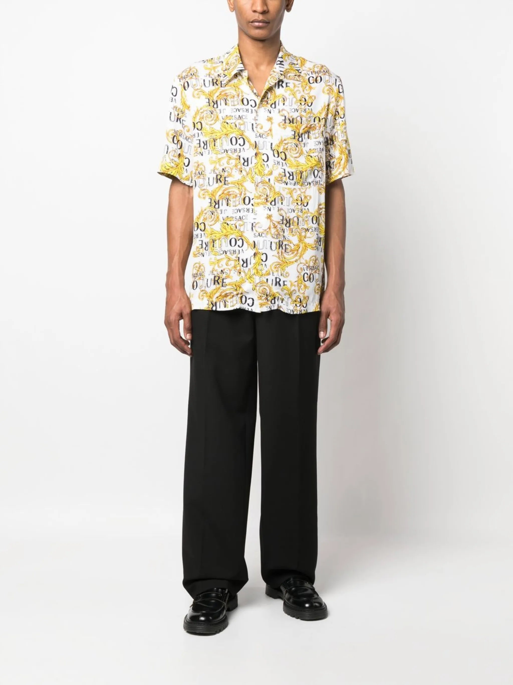 baroque-print short-sleeve shirt