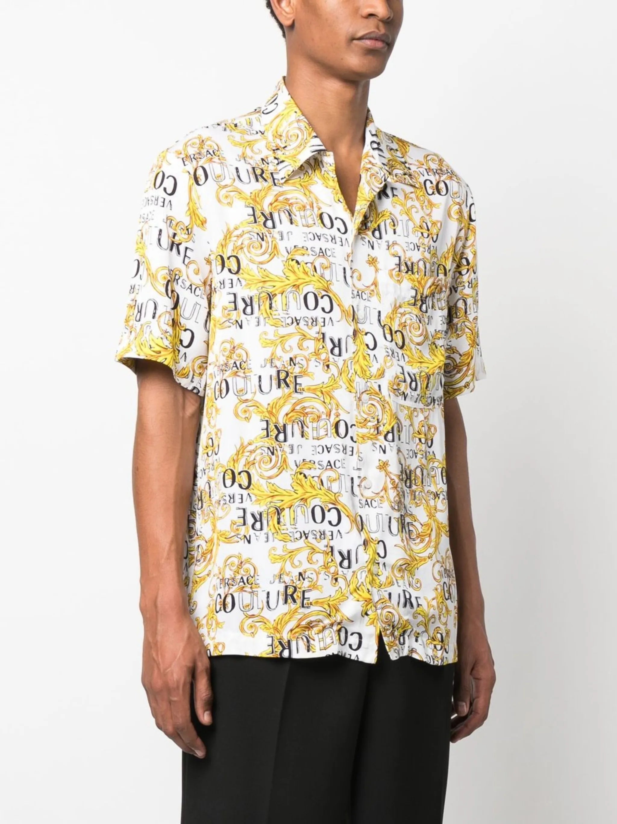 baroque-print short-sleeve shirt