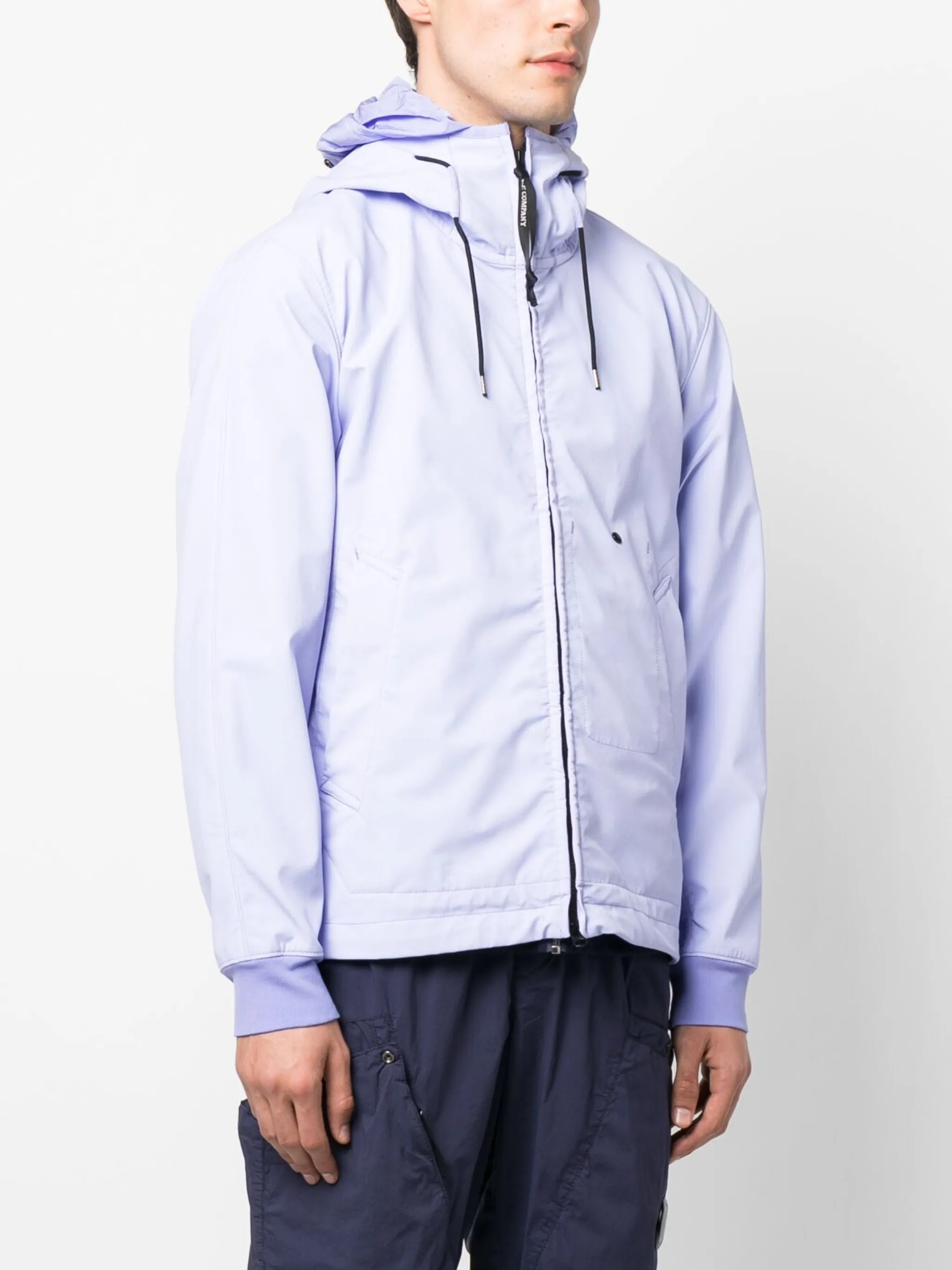 zip-fastening hooded jacket