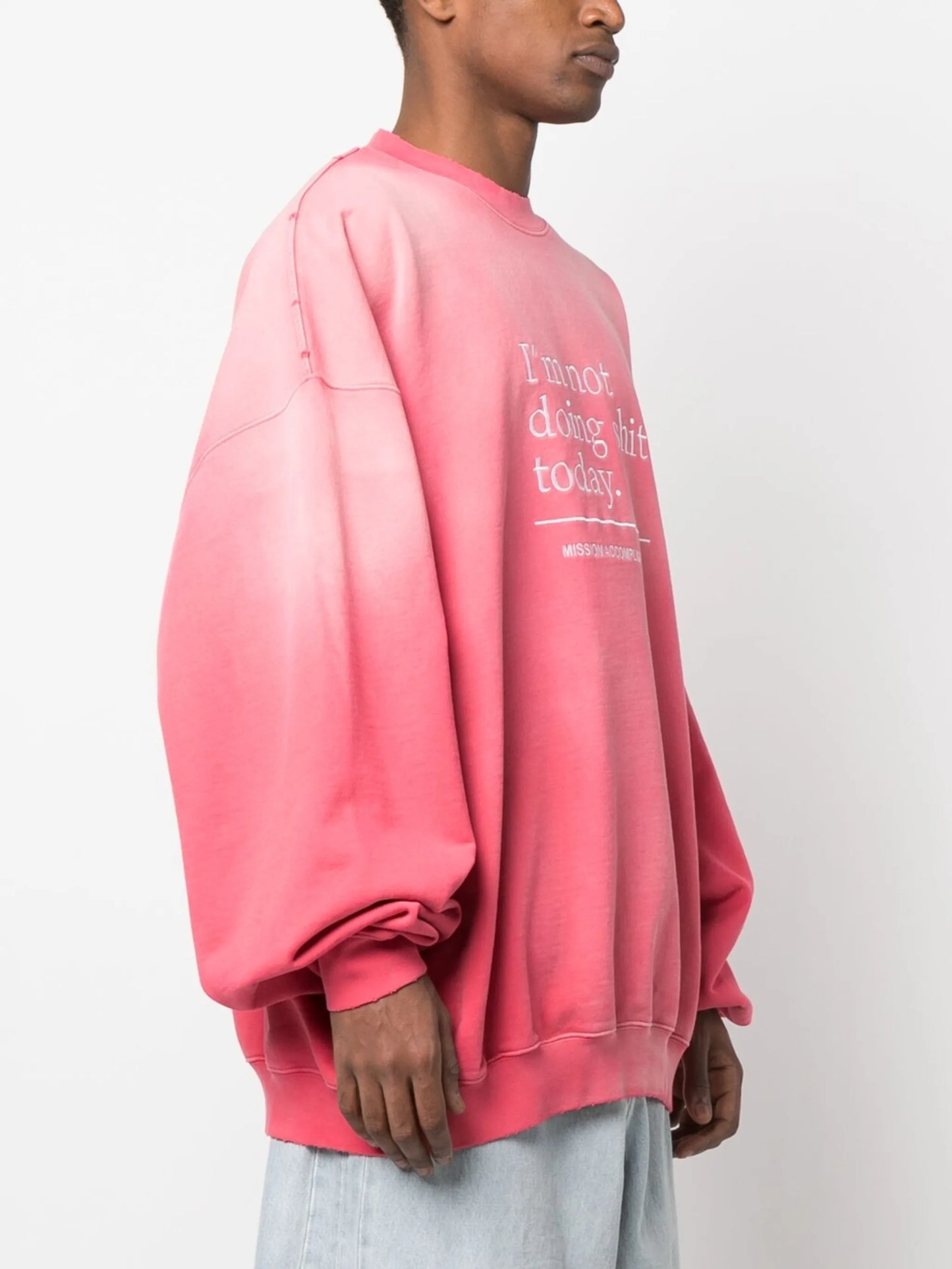slogan-embroidery cotton sweatshirt
