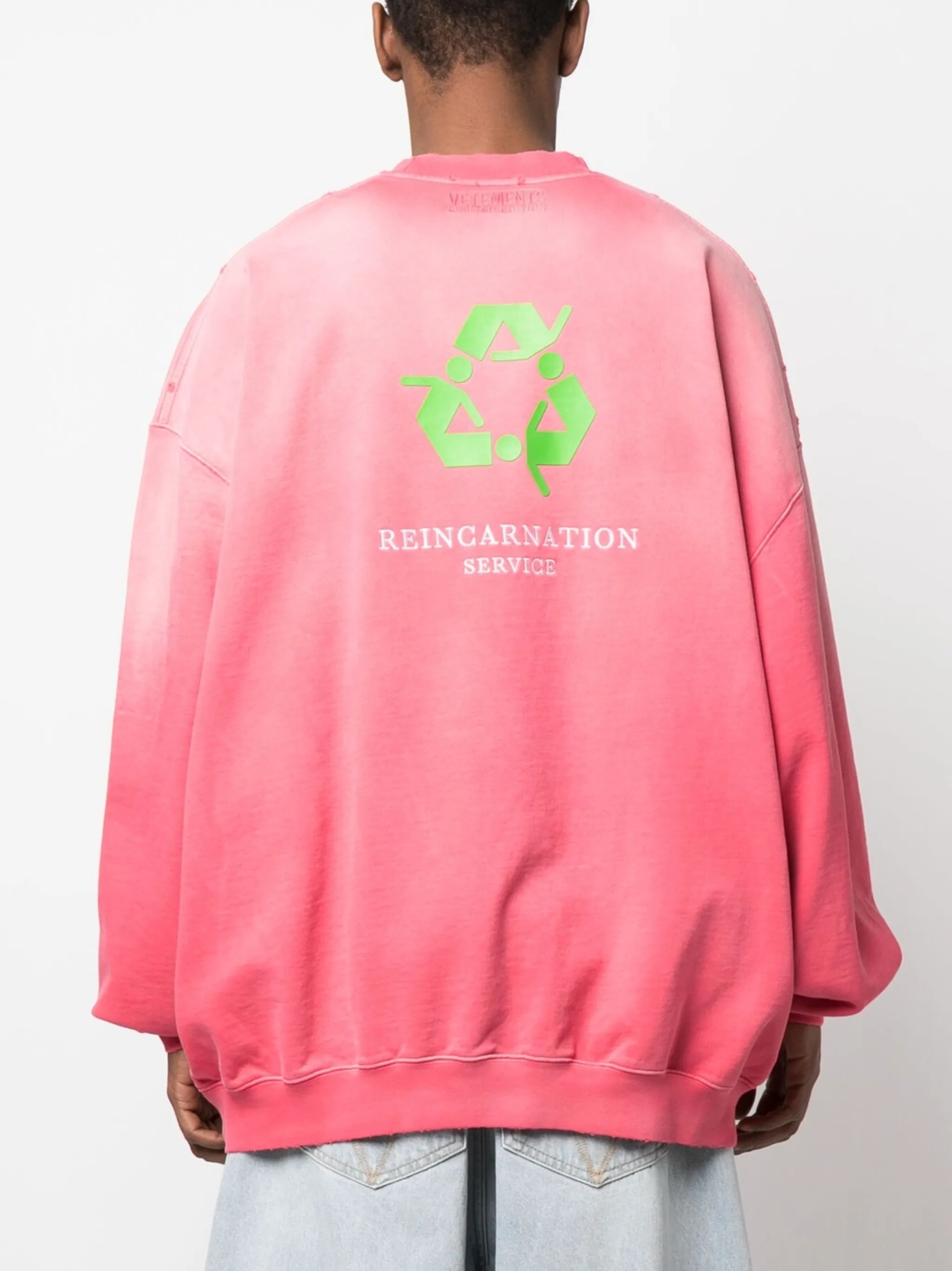 slogan-embroidery cotton sweatshirt