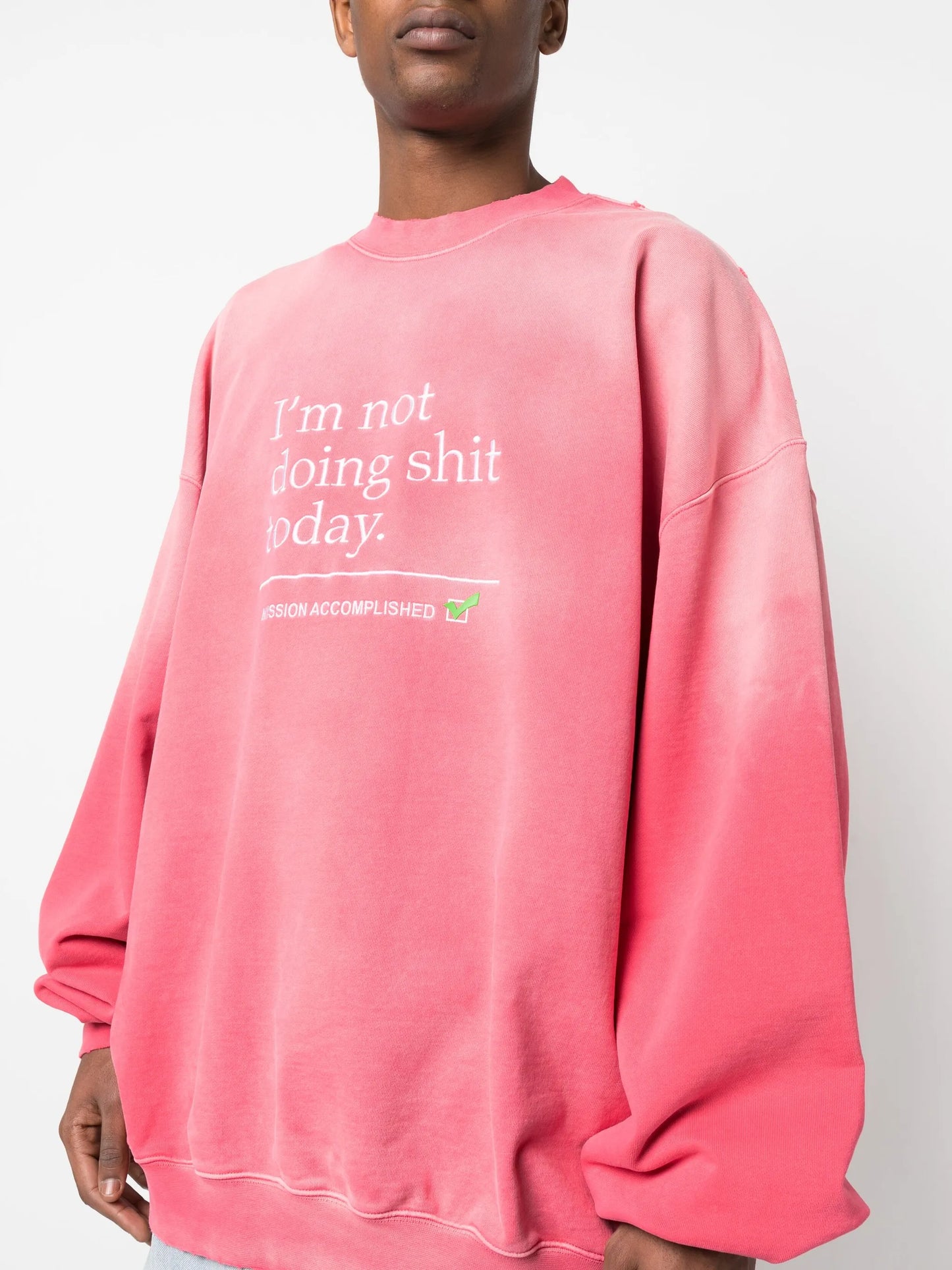 slogan-embroidery cotton sweatshirt
