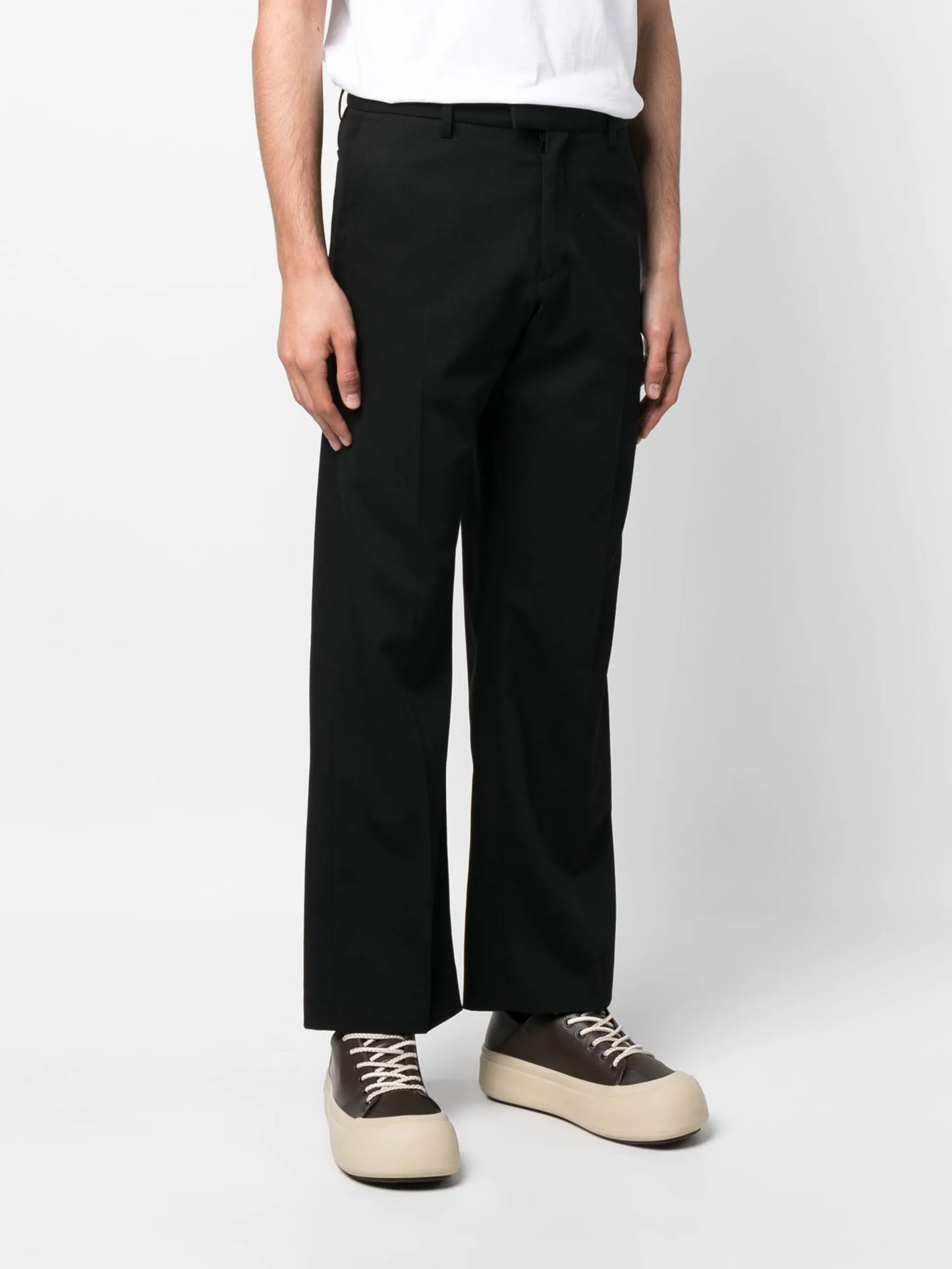 virgin-wool straight-leg trousers
