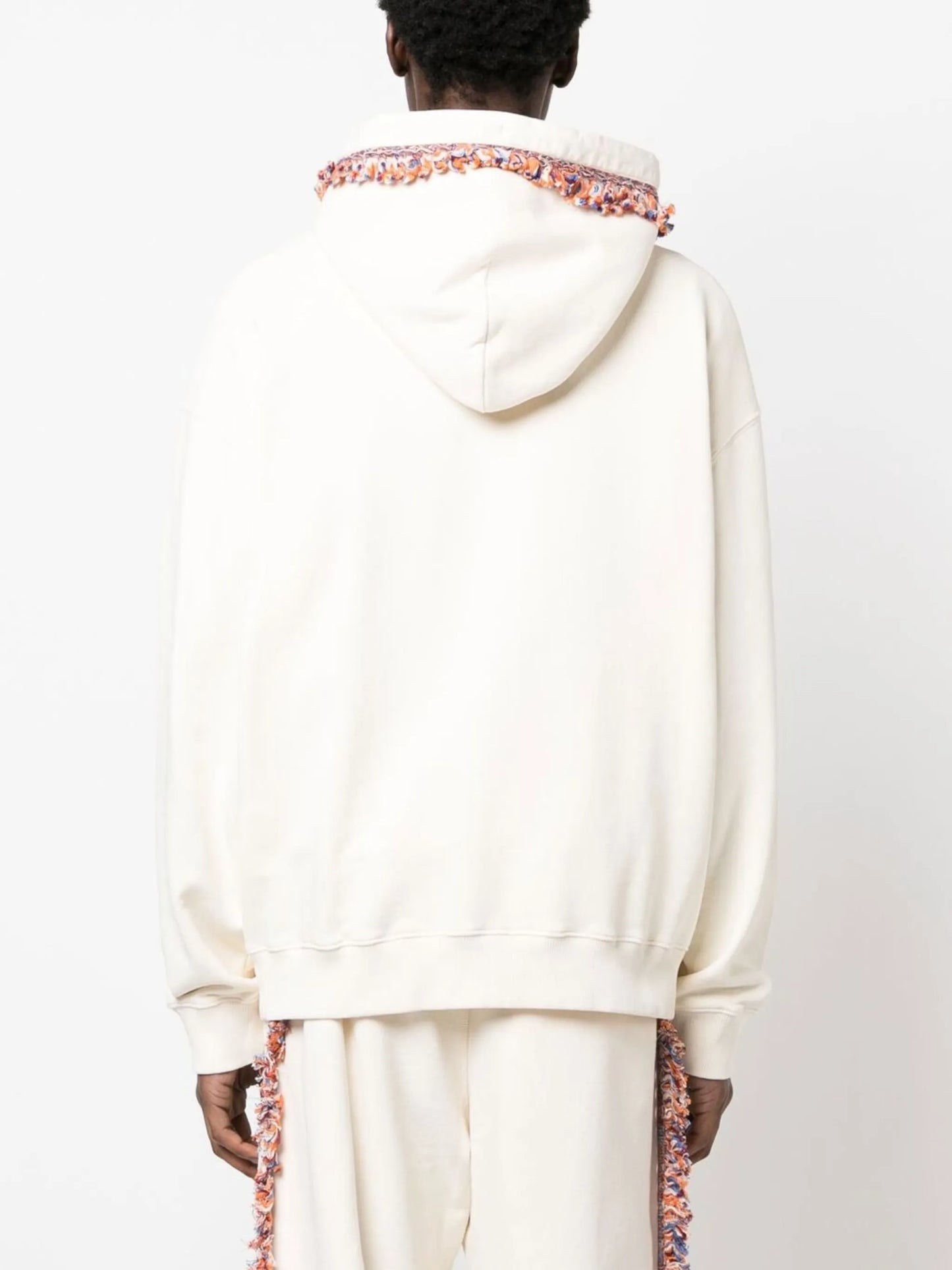 fringe-detailing jersey-knit hoodie