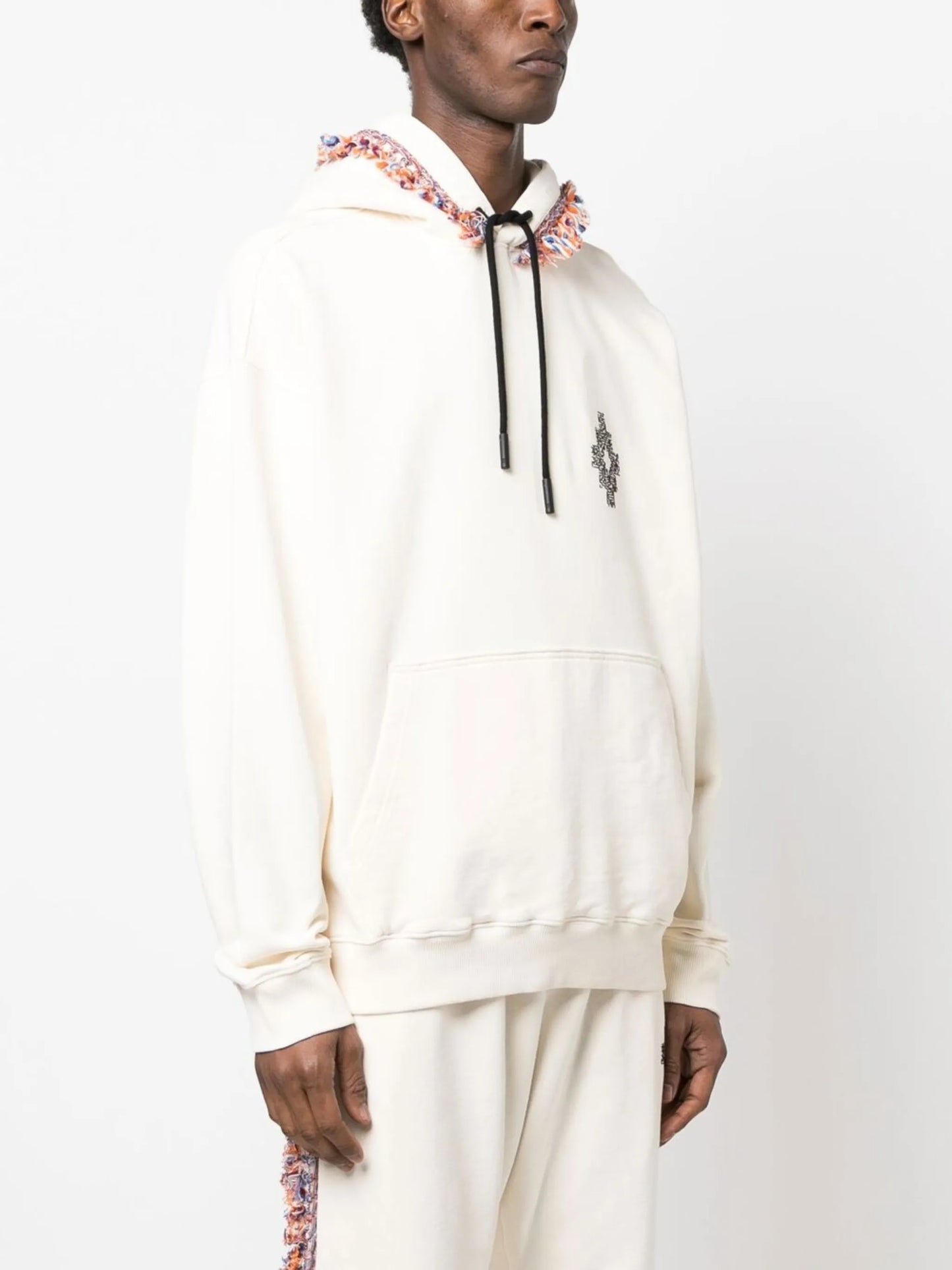 fringe-detailing jersey-knit hoodie