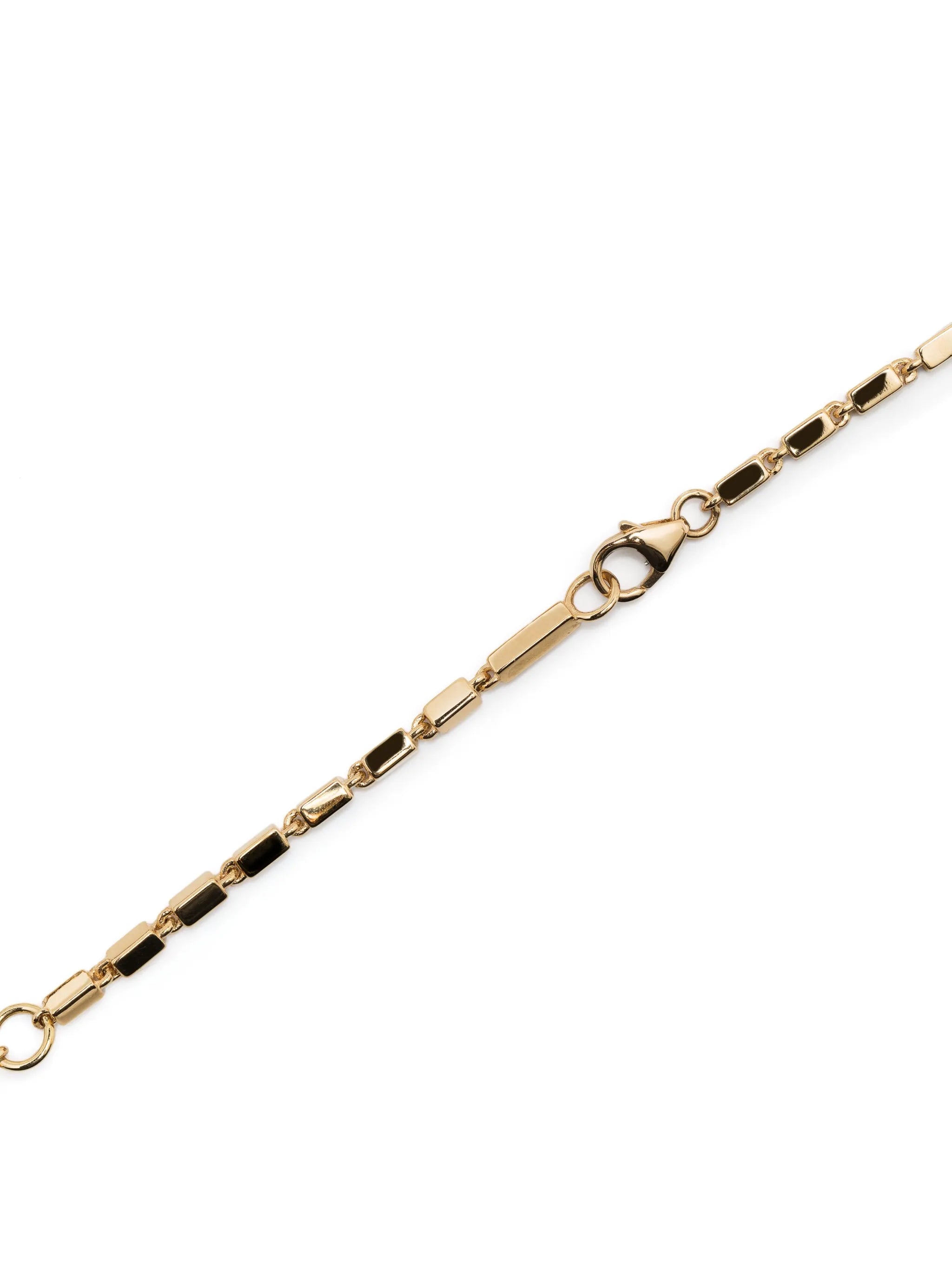 18kt yellow gold Block-Chain medium baguette necklace