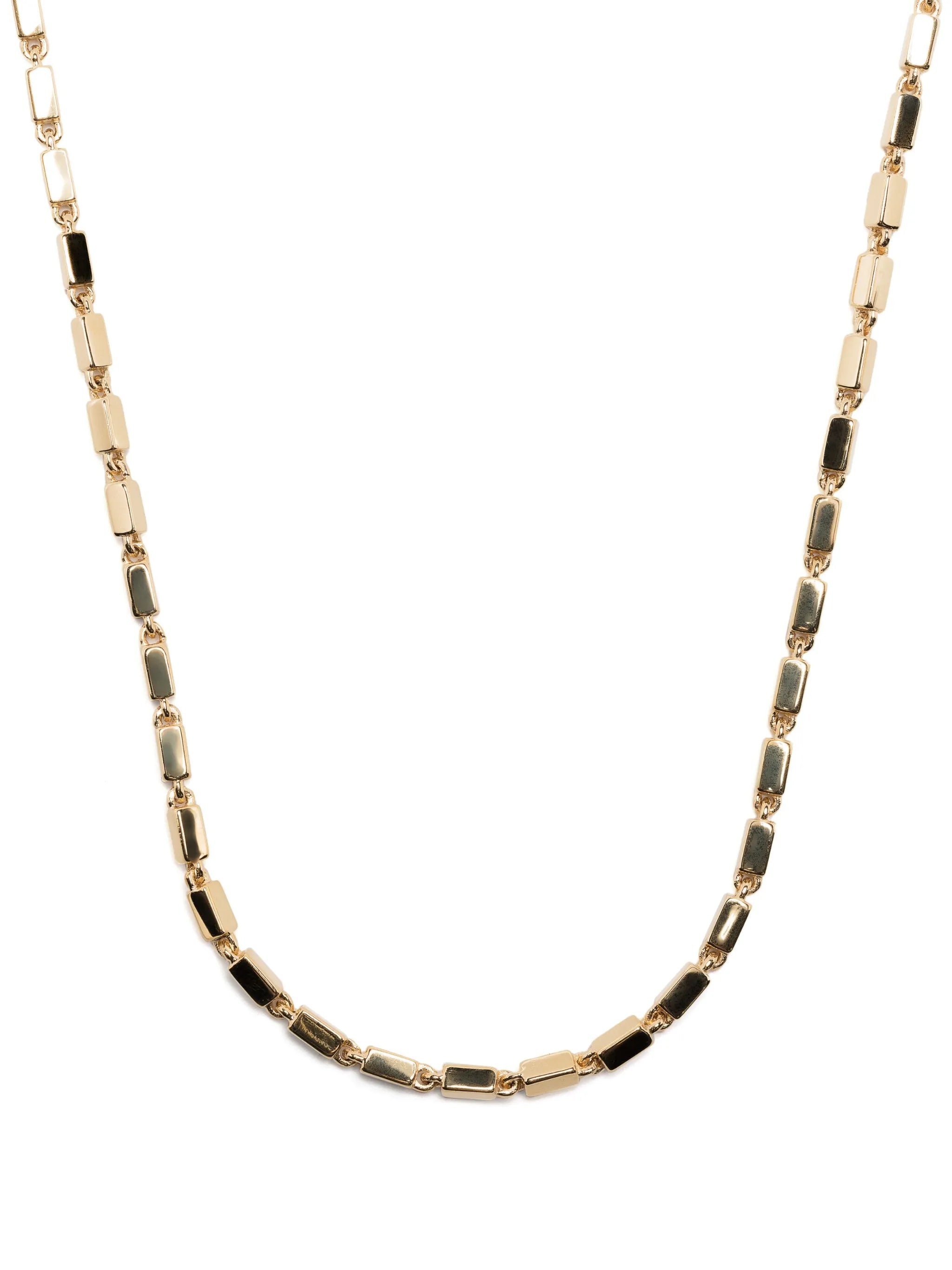 18kt yellow gold Block-Chain medium baguette necklace