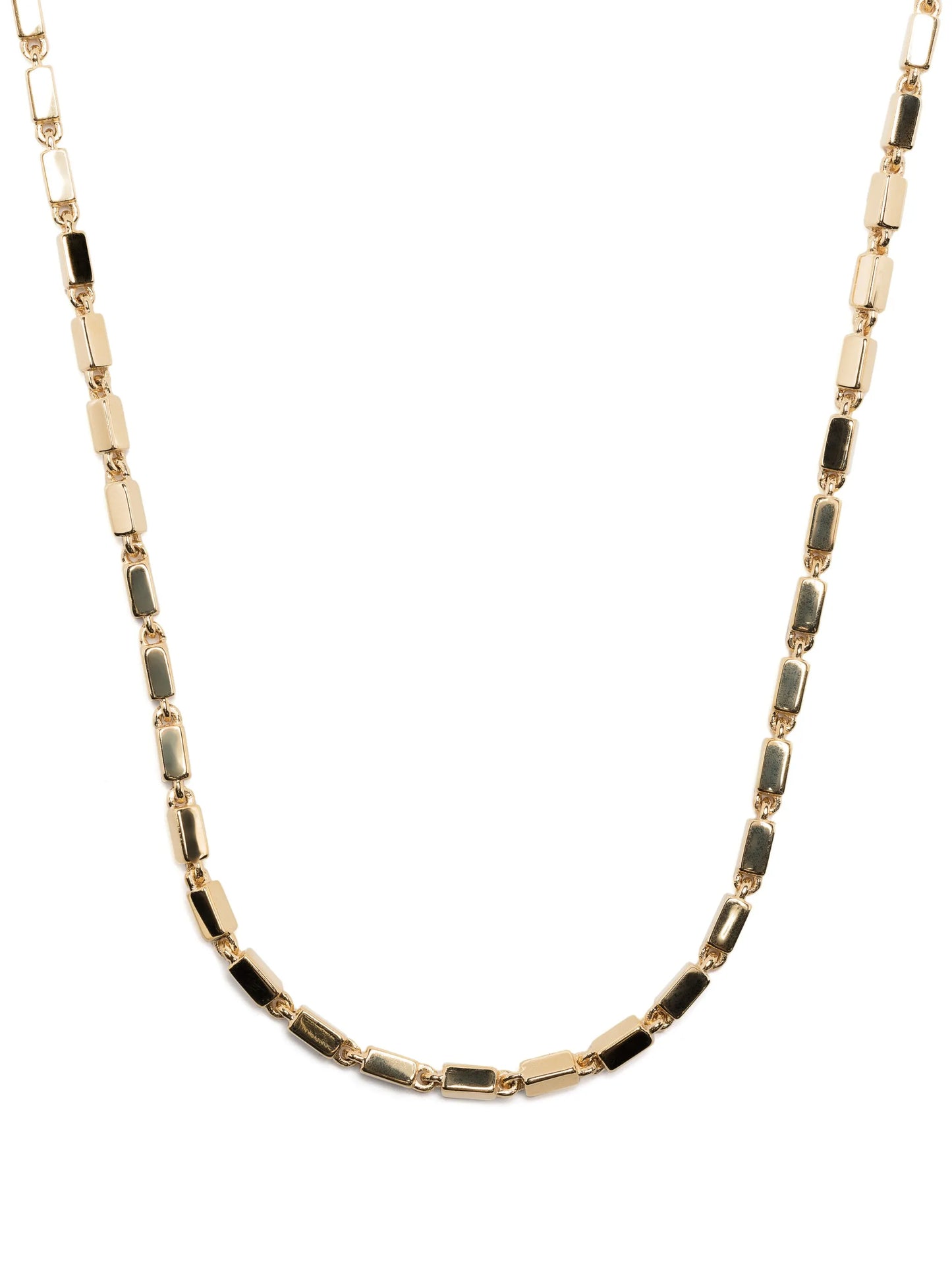 18kt yellow gold Block-Chain medium baguette necklace