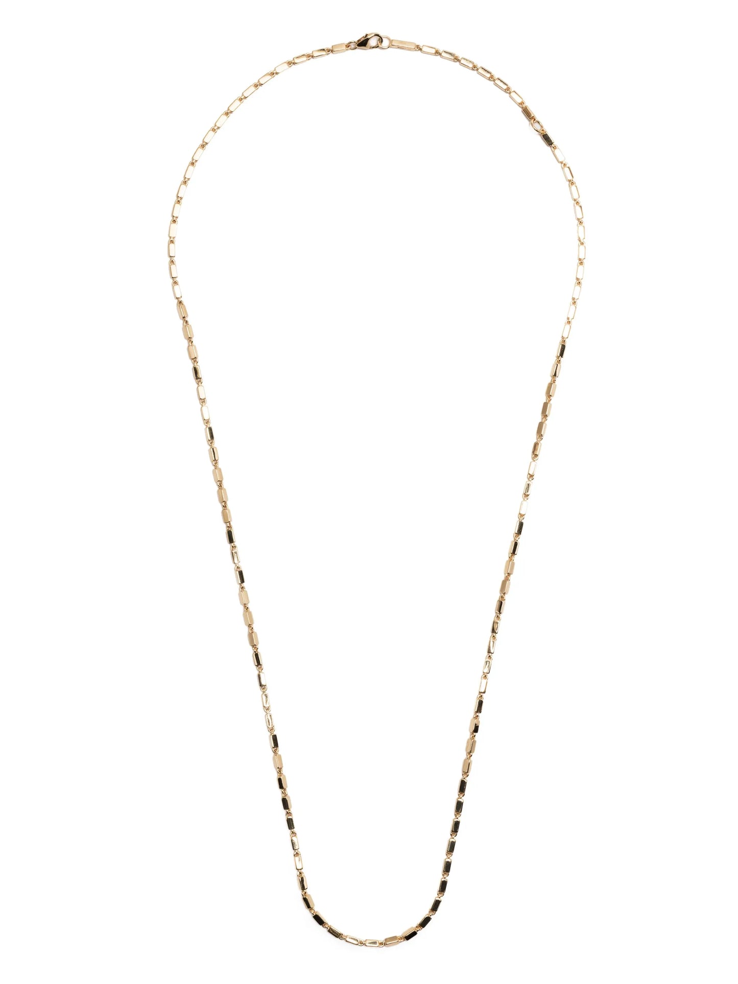18kt yellow gold Block-Chain medium baguette necklace