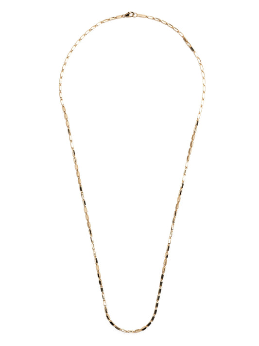 18kt yellow gold Block-Chain medium baguette necklace
