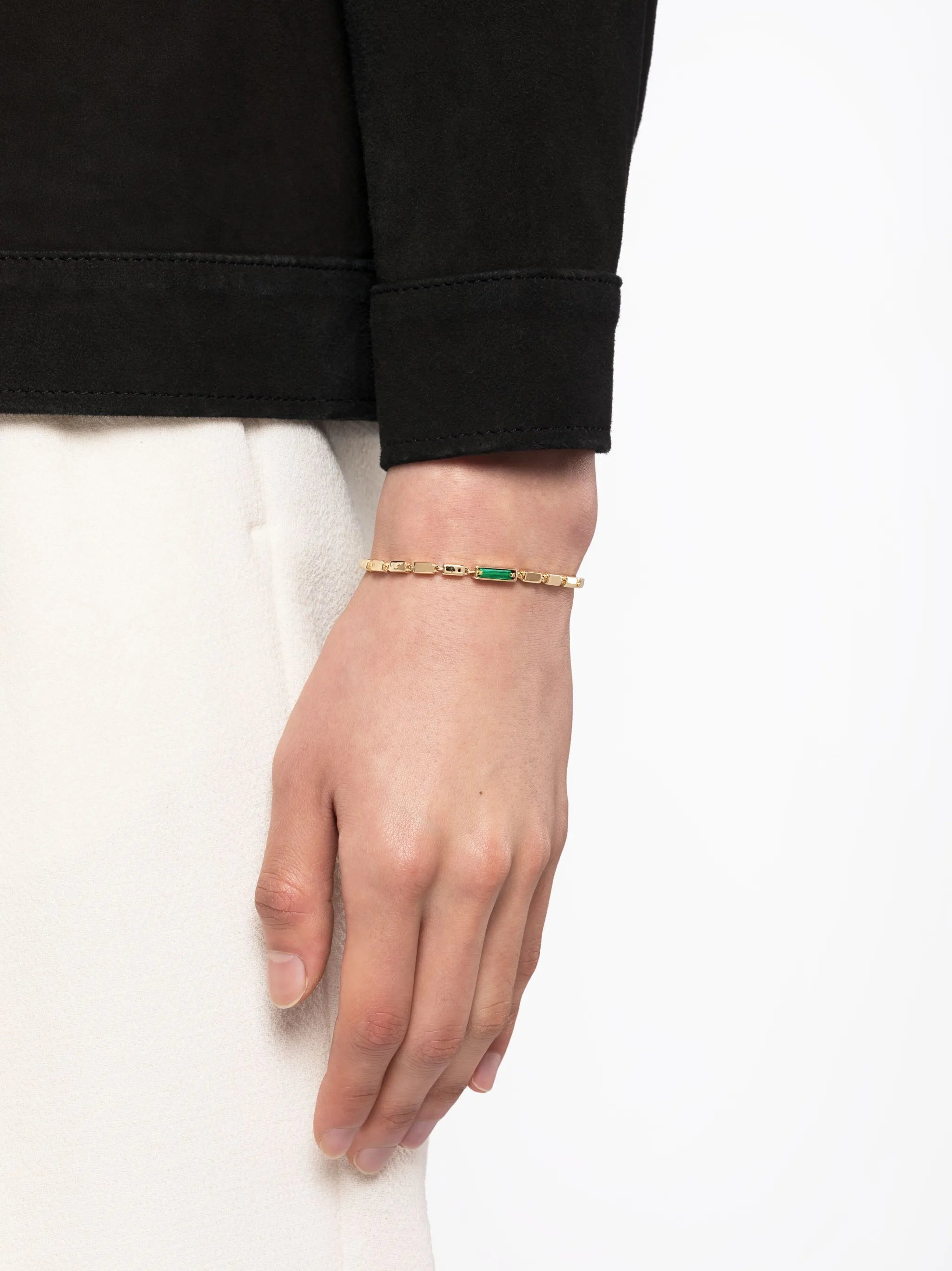 embellished box-chain bracelet