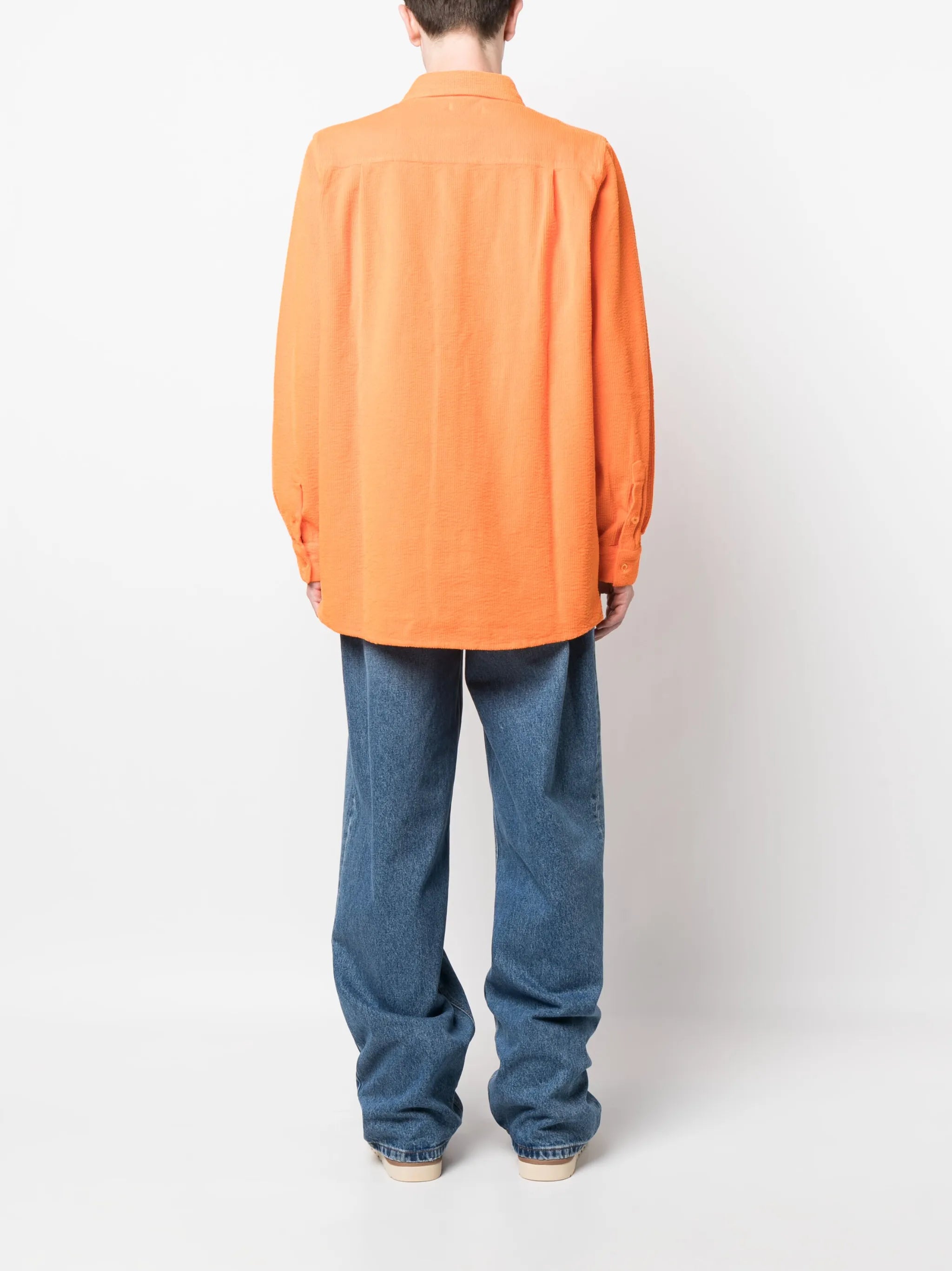 corduroy embroidered-logo shirt