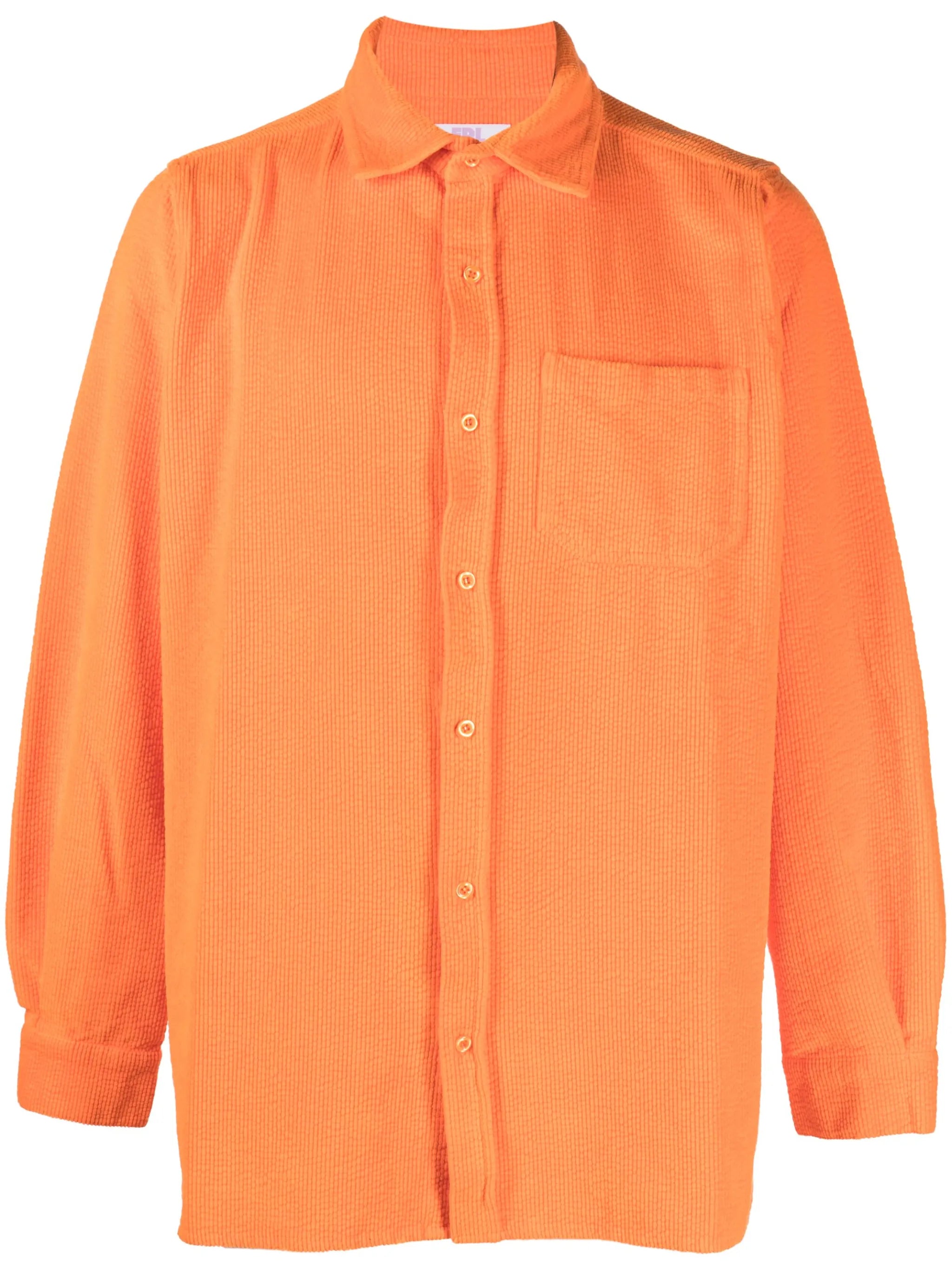 corduroy embroidered-logo shirt
