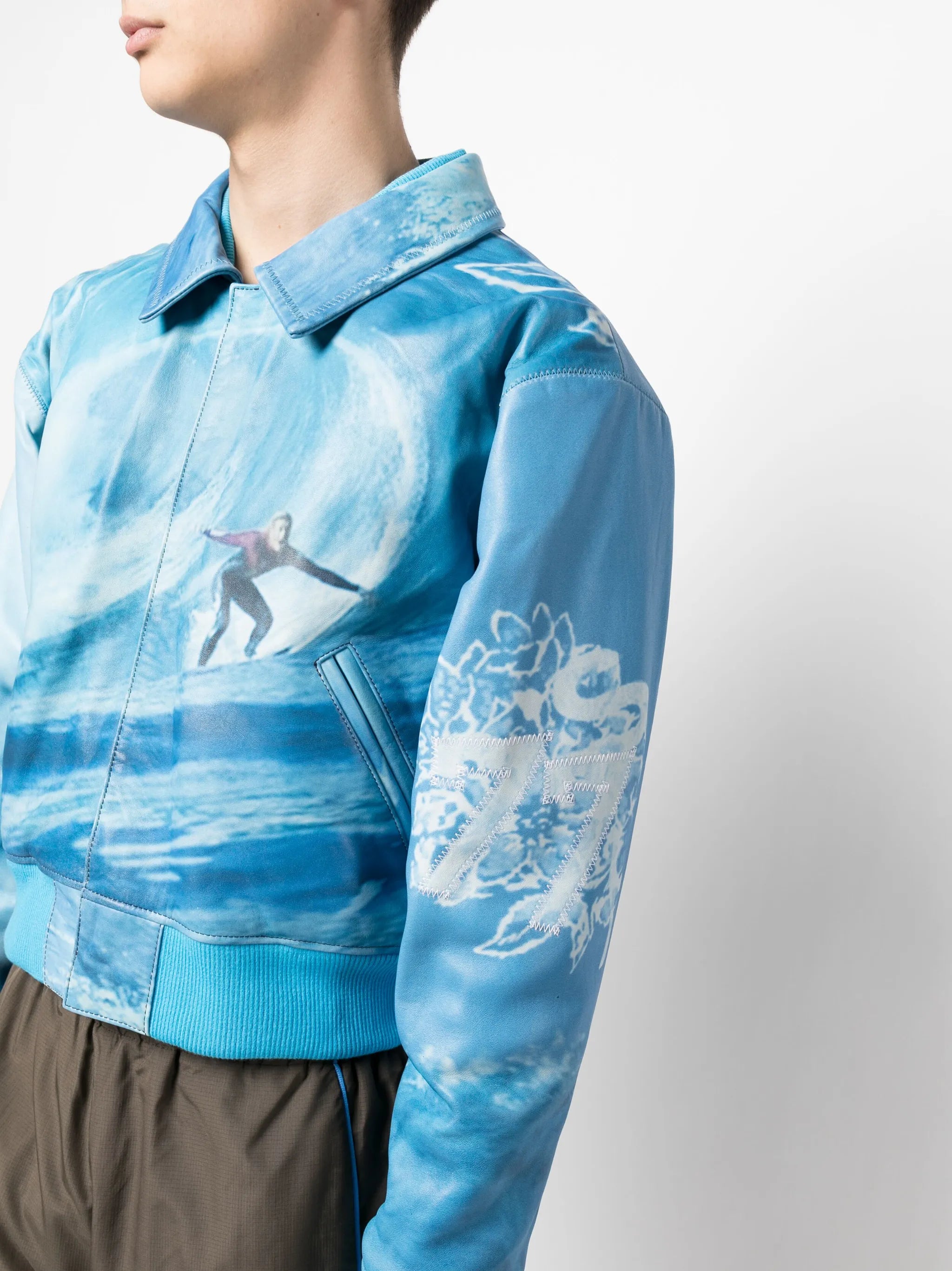 graphic-print bomber jacket