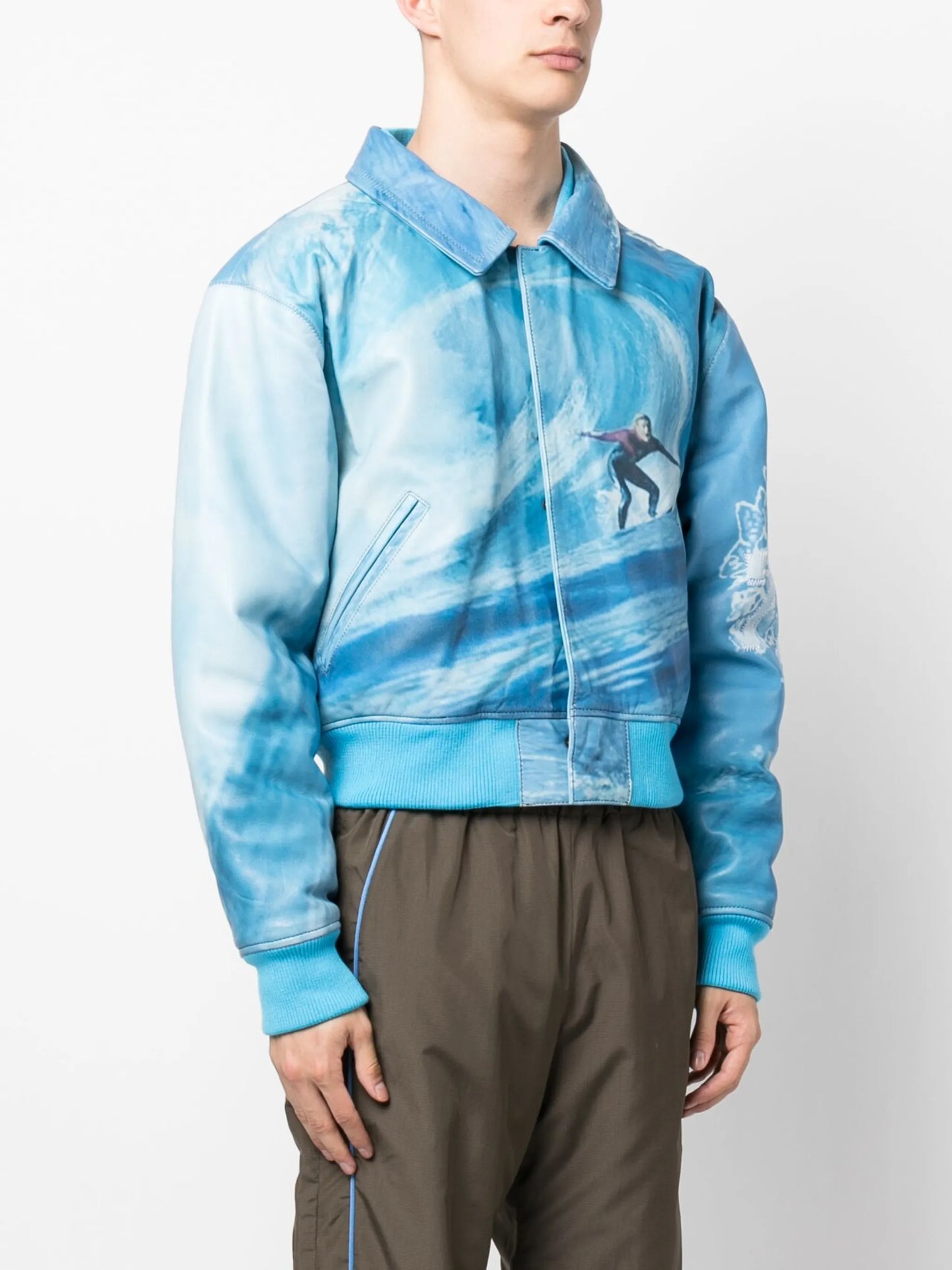 graphic-print bomber jacket