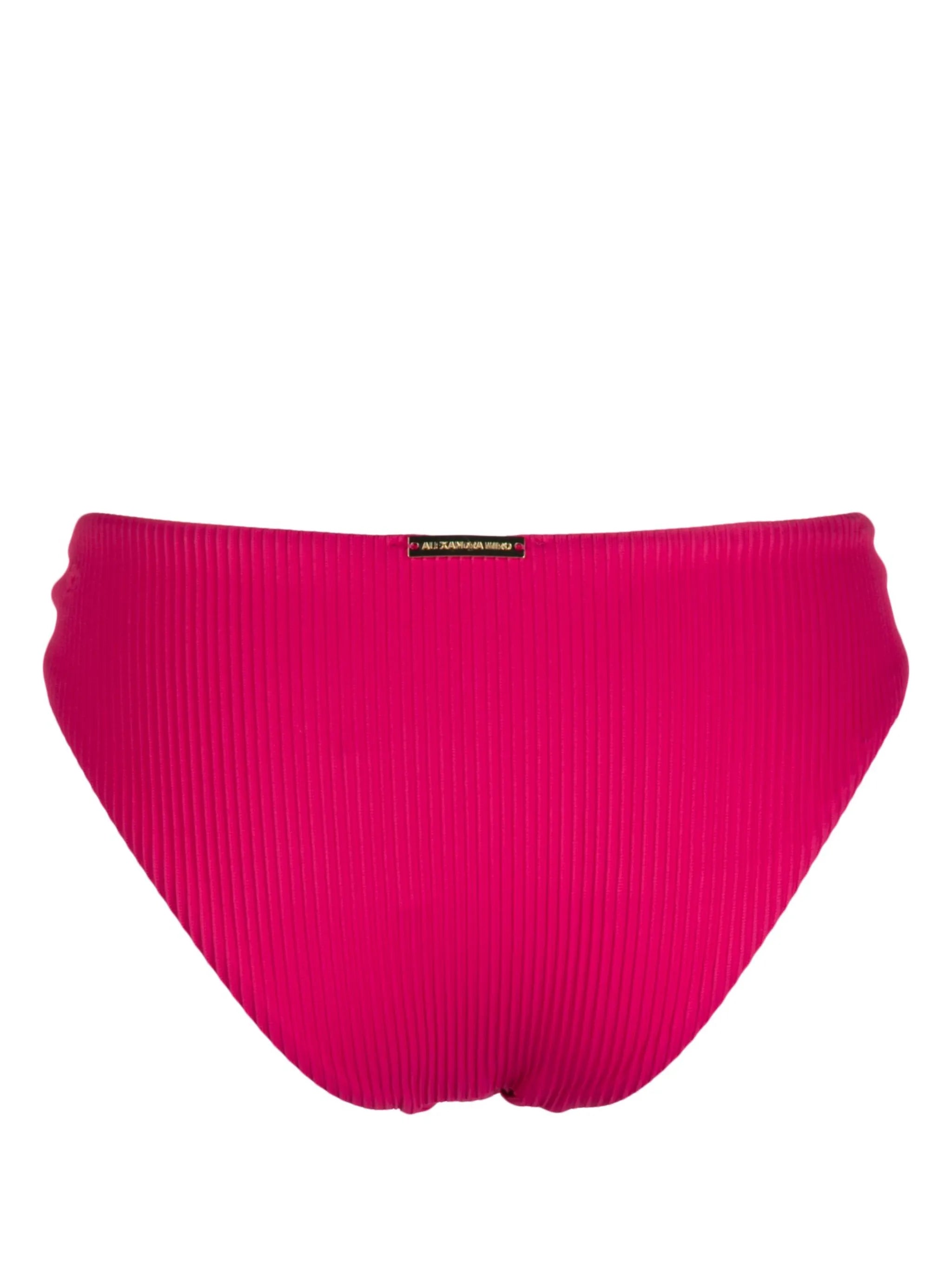 ring-detail ribbed bikini bottoms