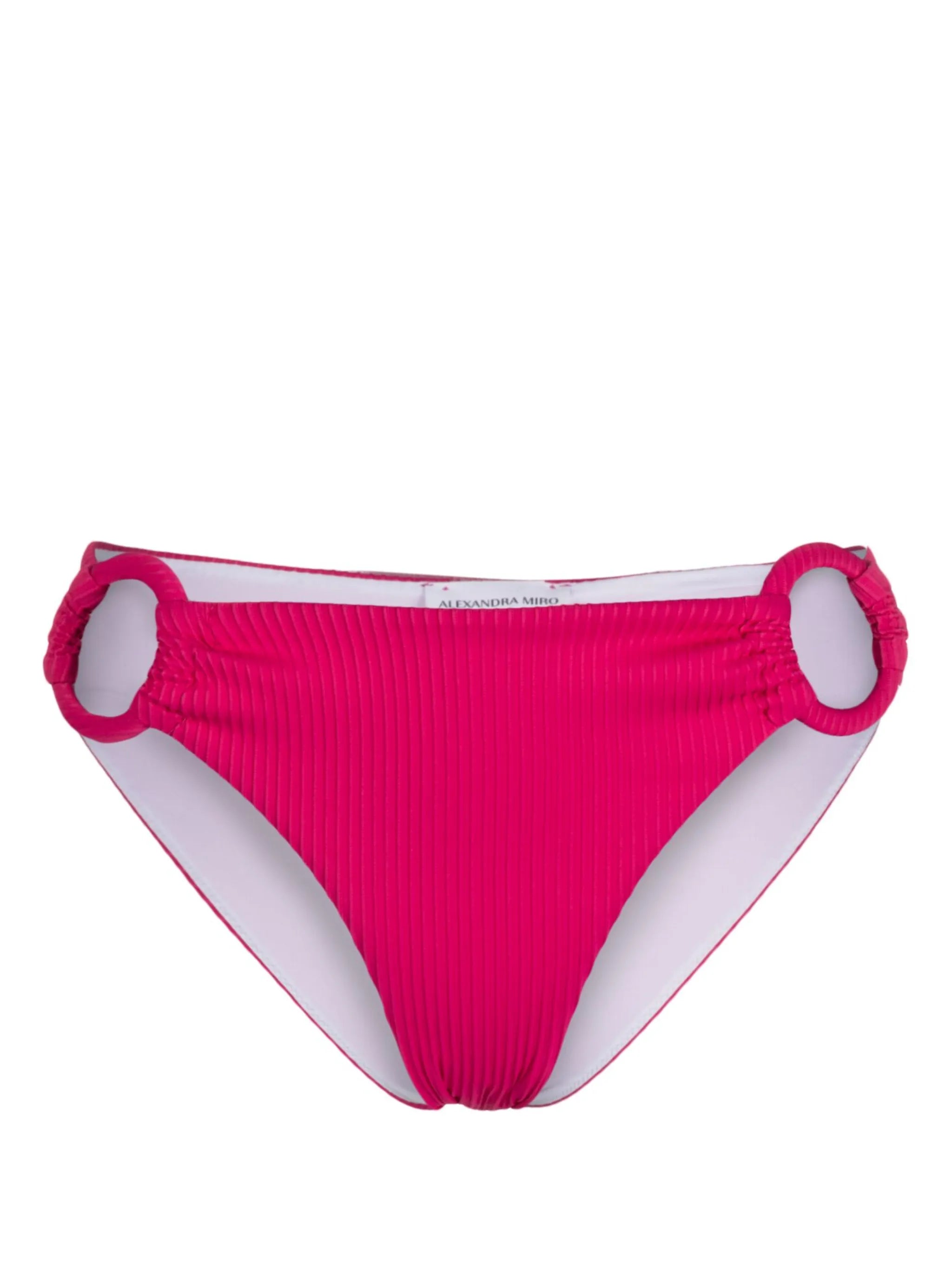 ring-detail ribbed bikini bottoms