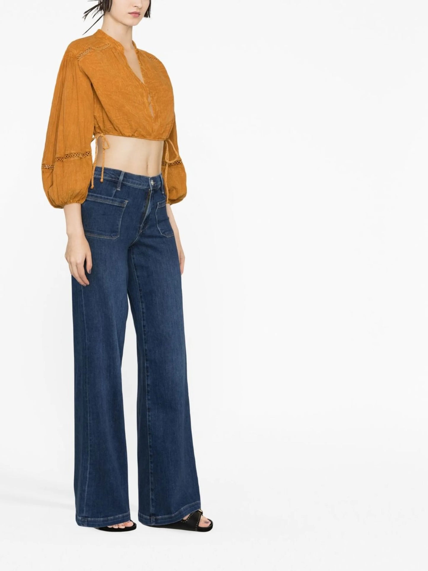 mid-rise bootcut jeans