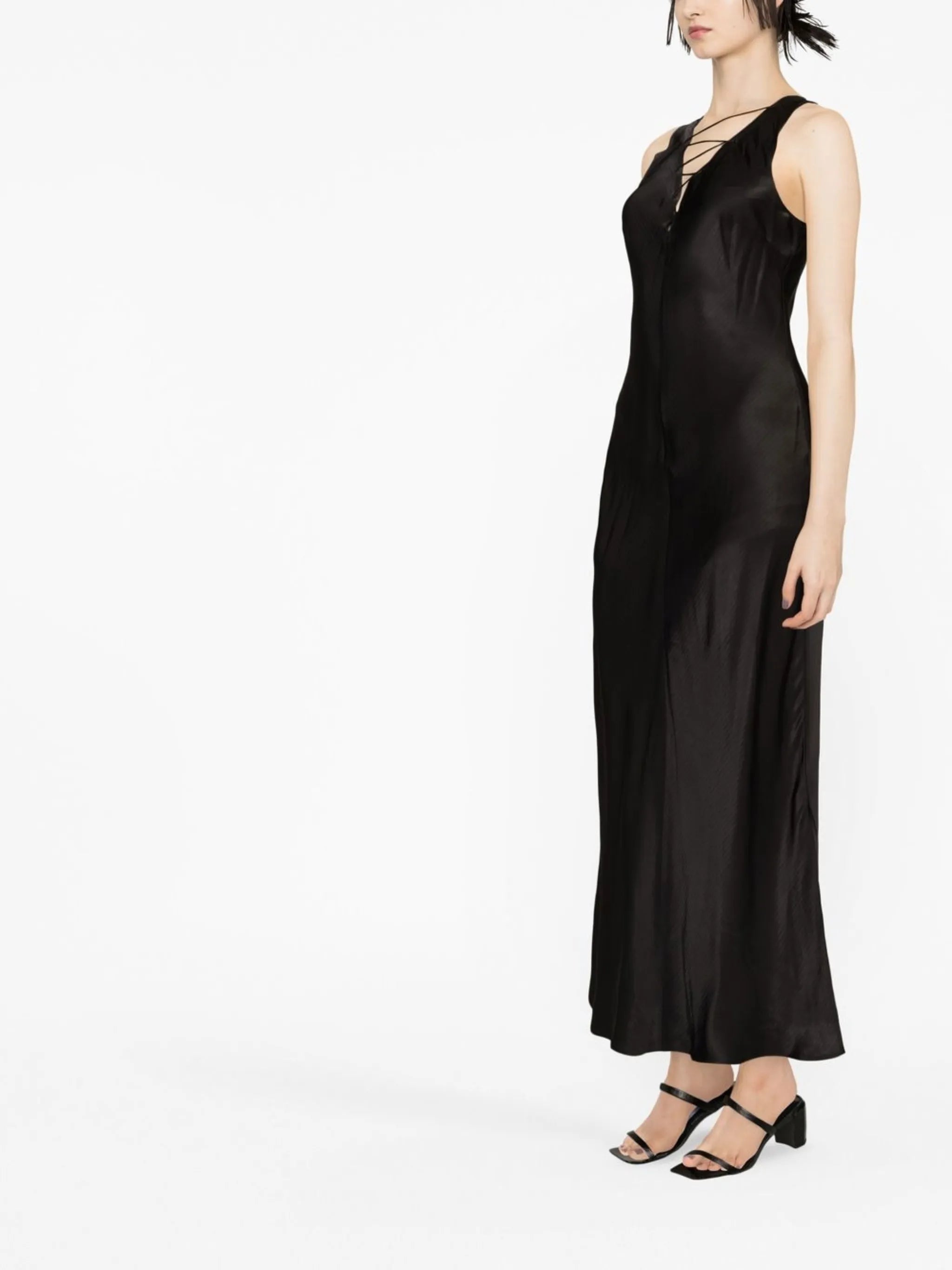lace-up midi dress