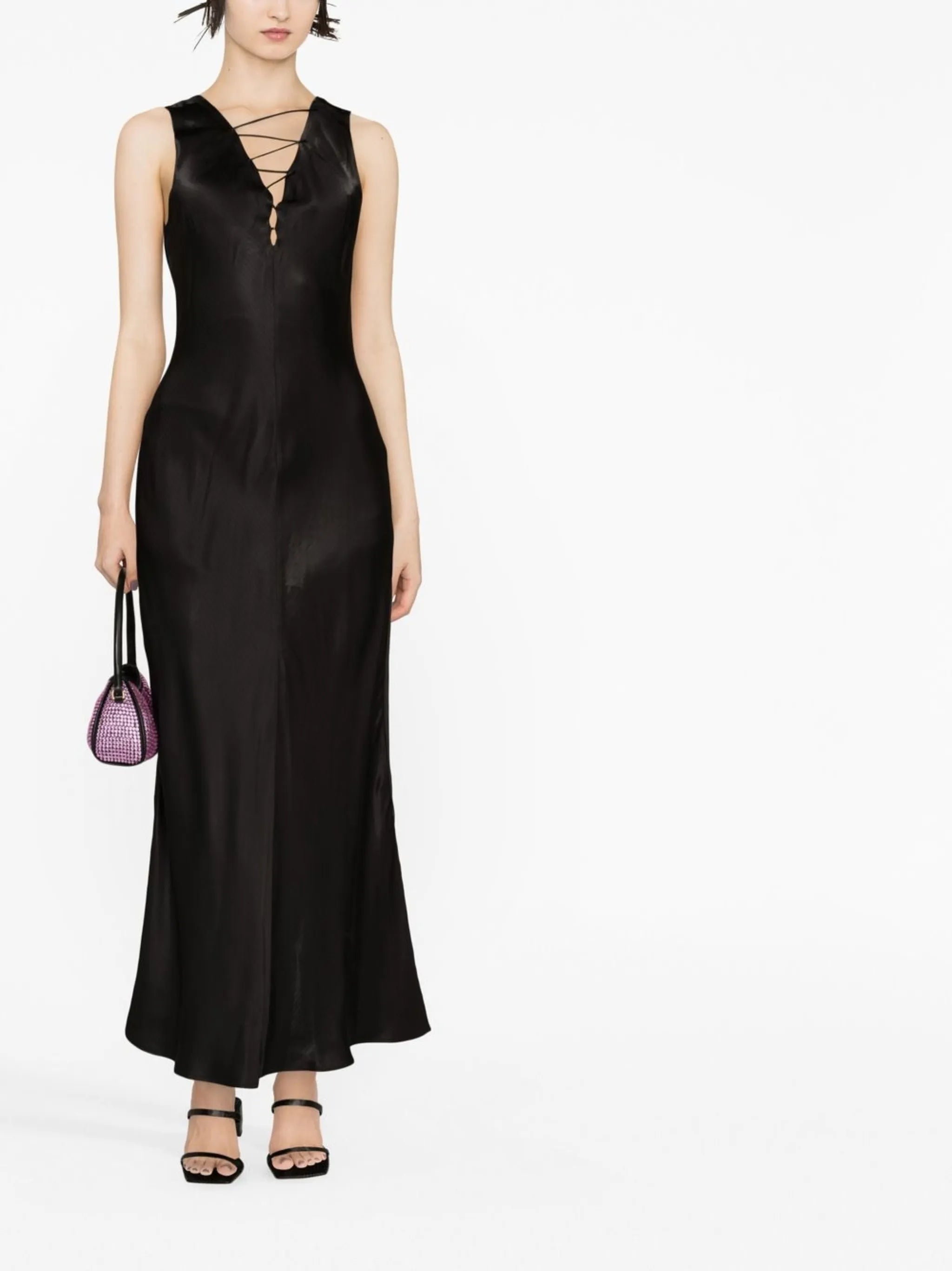 lace-up midi dress