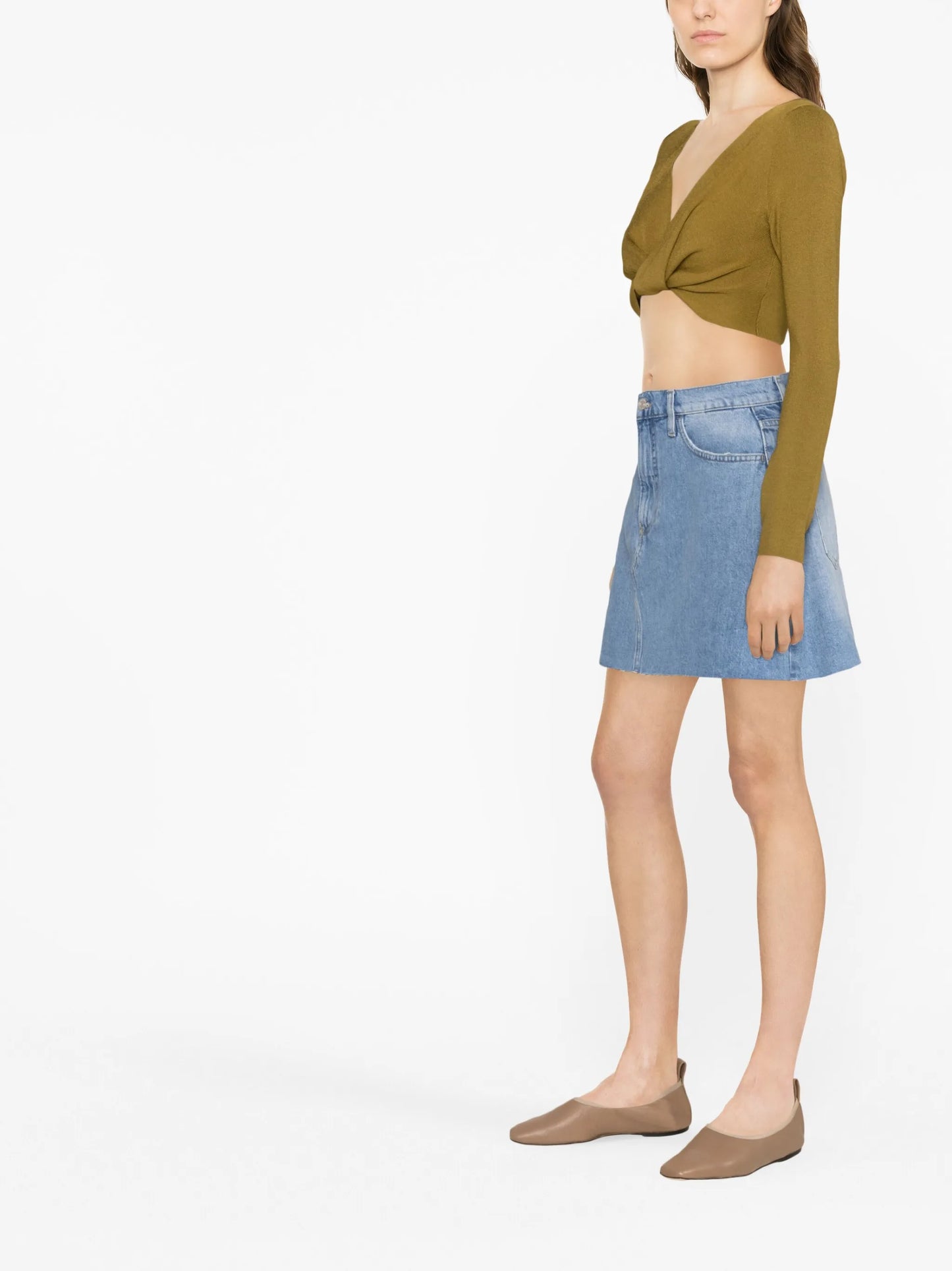A-line short denim skirt