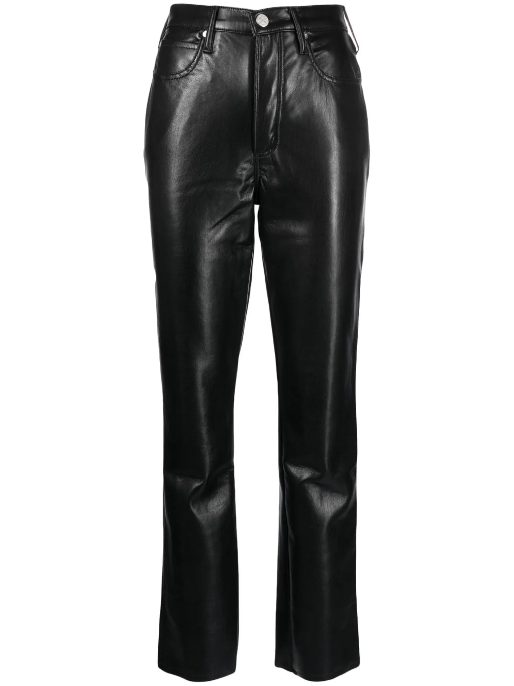 recycled leather-blend trousers
