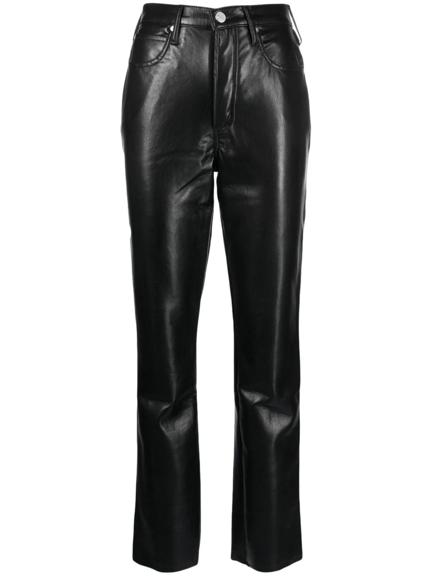 recycled leather-blend trousers