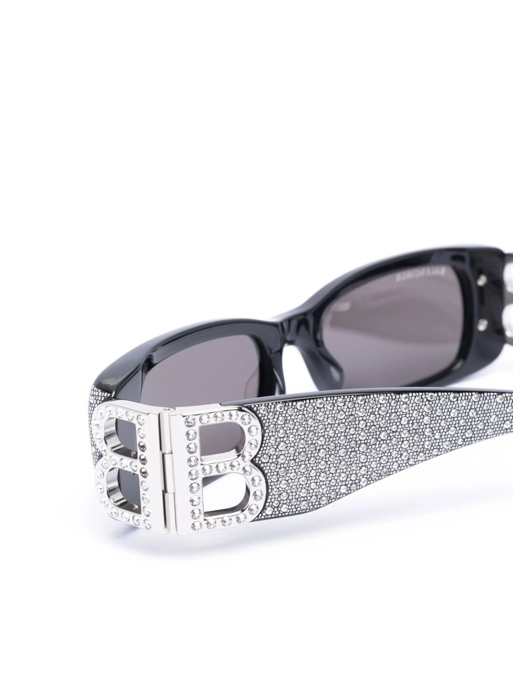 crystal-embellished square-frame sunglasses