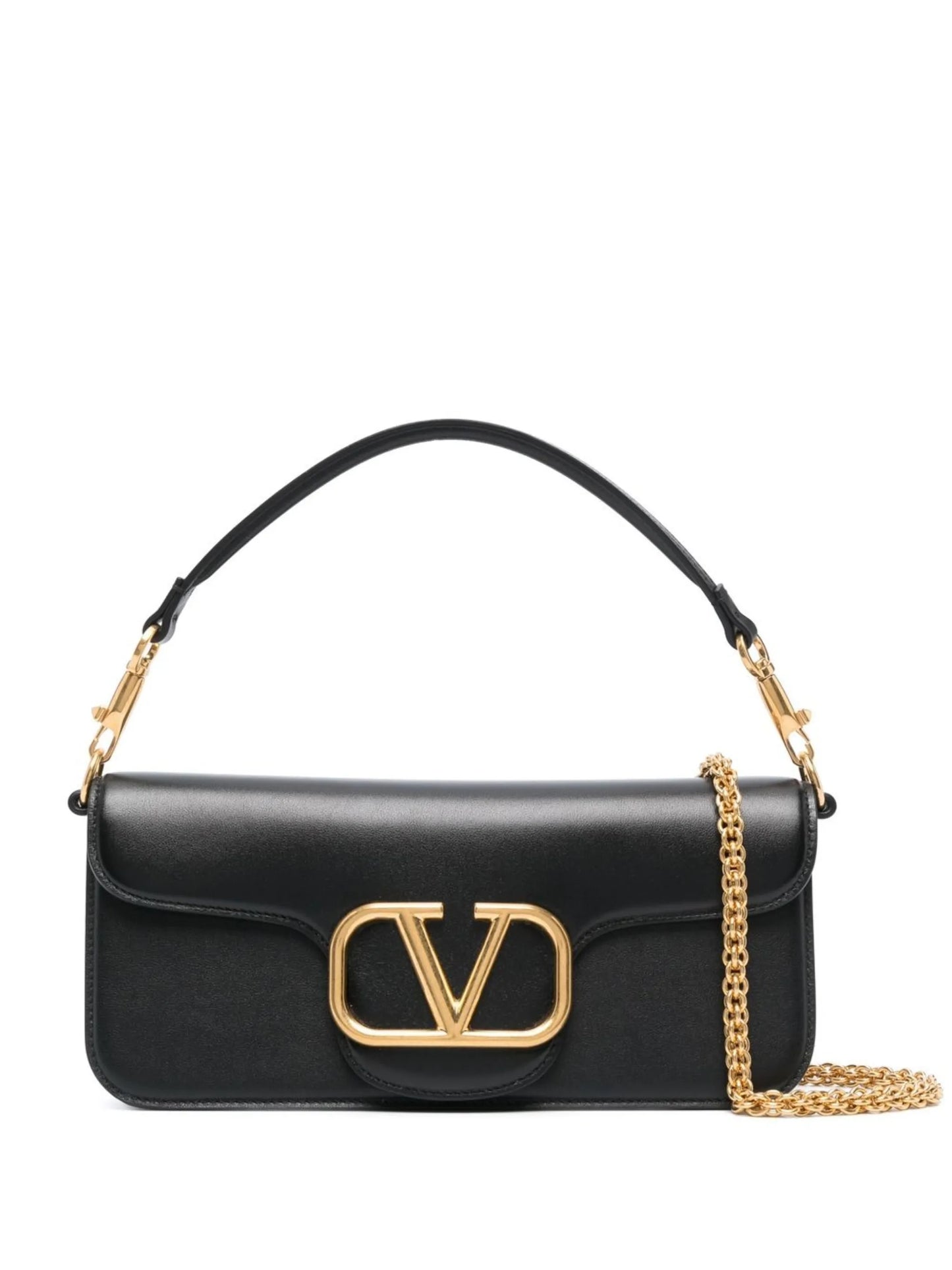 logo-plaque leather shoulder bag