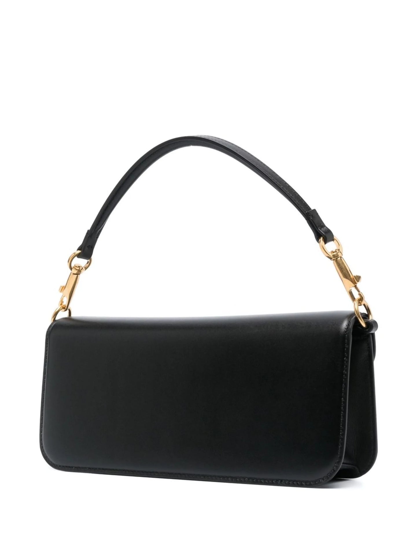 logo-plaque leather shoulder bag