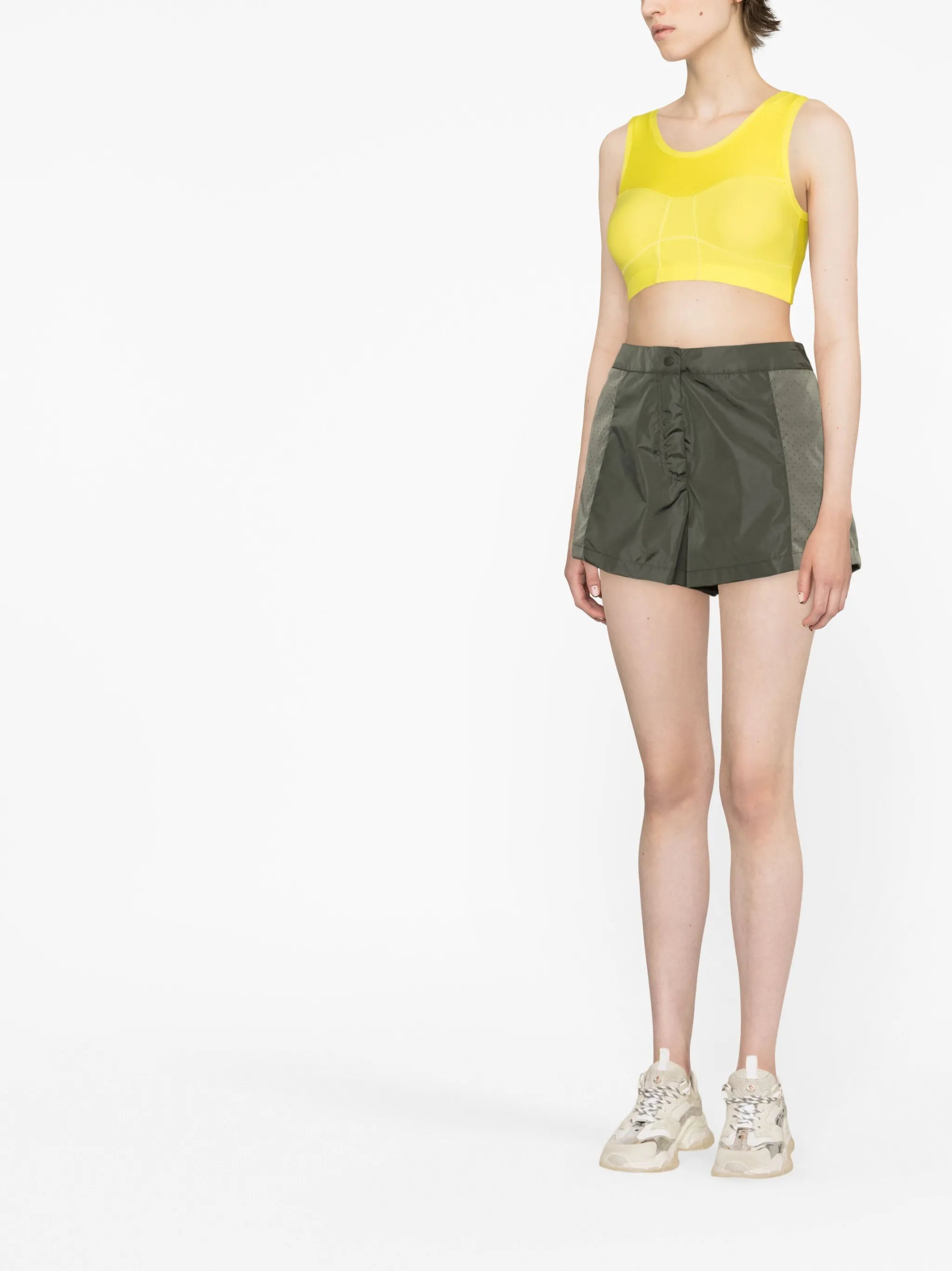 logo-embossed two-tone shorts