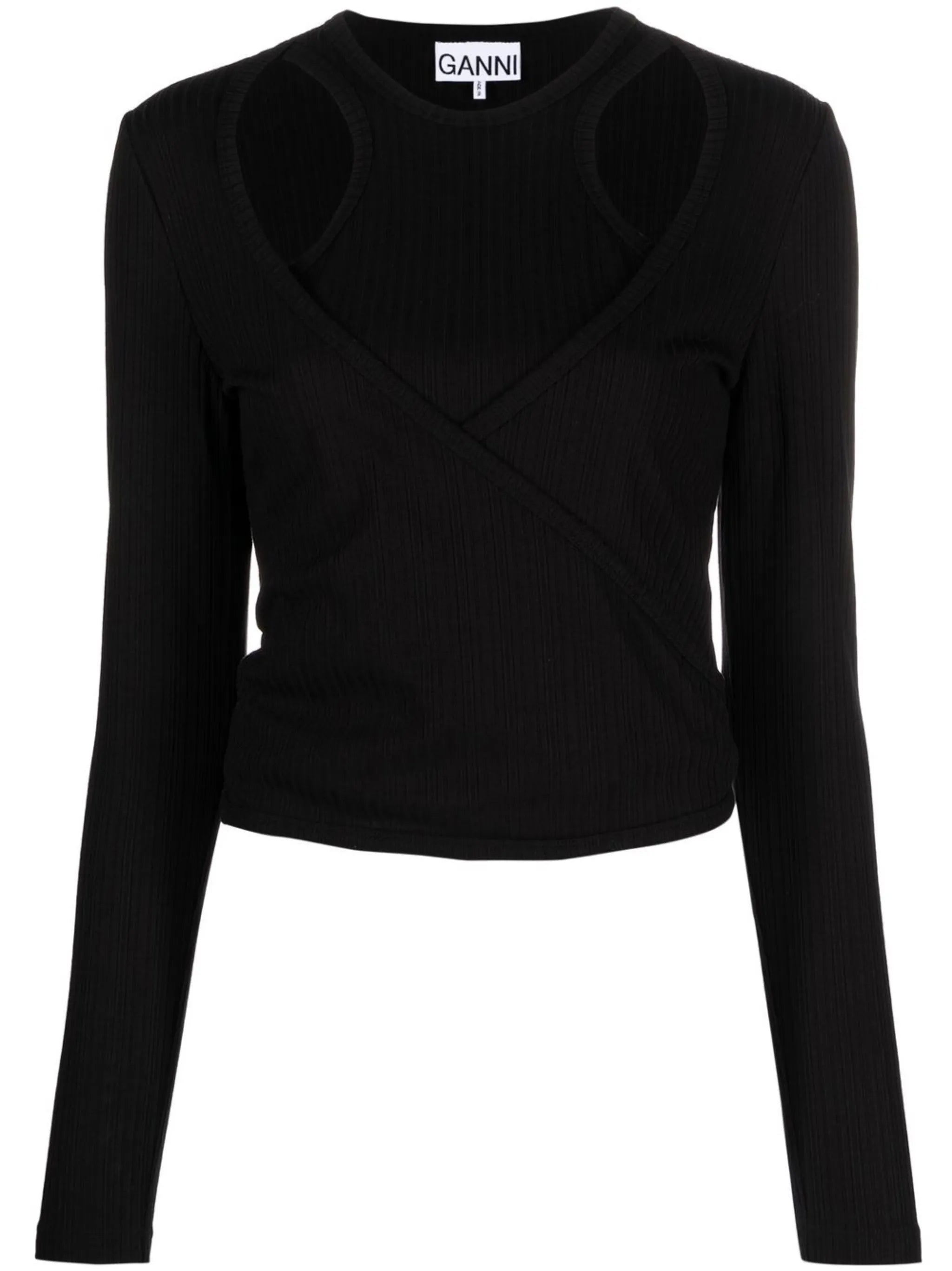 ribbed jersey wrap blouse