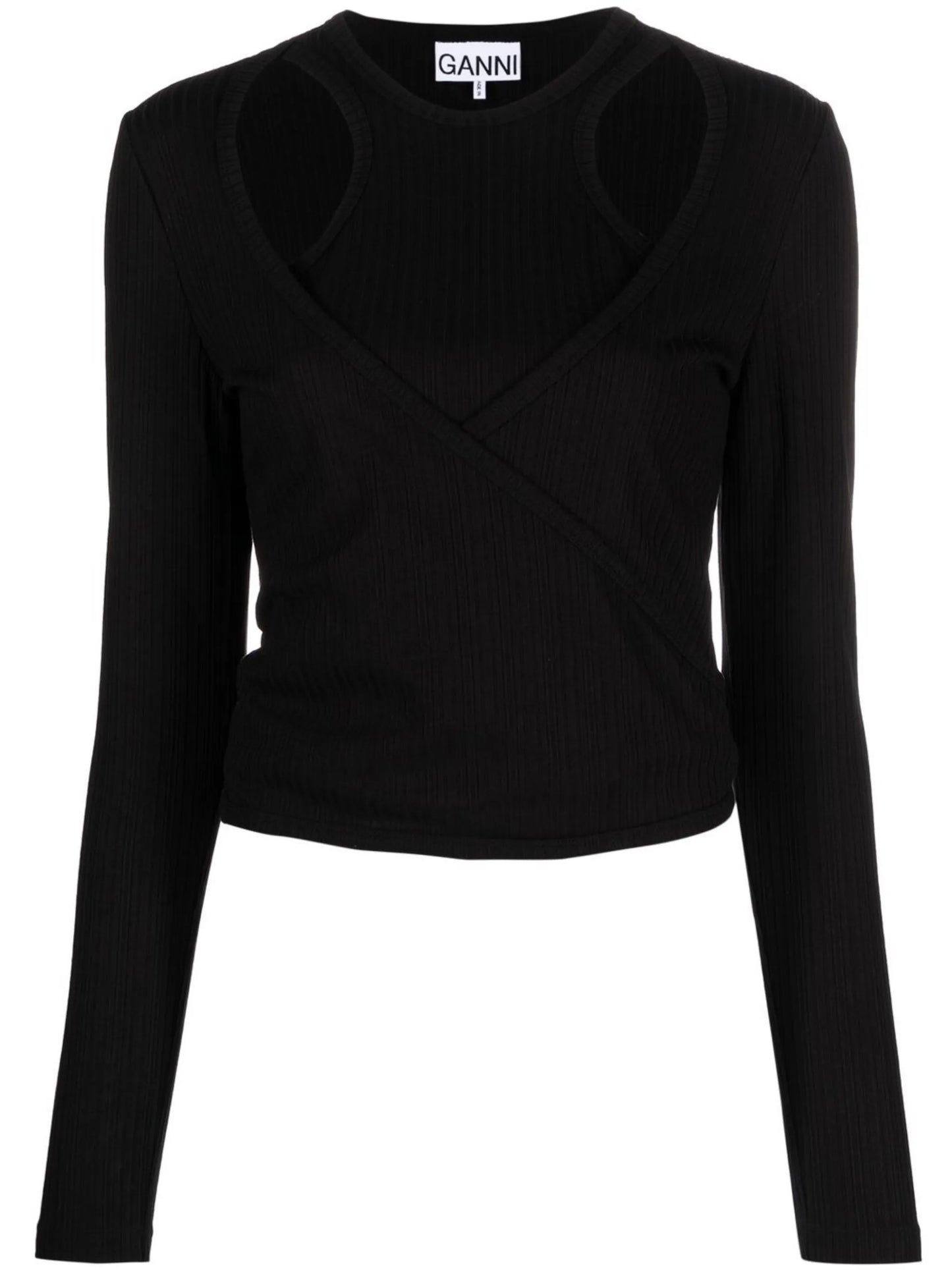 ribbed jersey wrap blouse