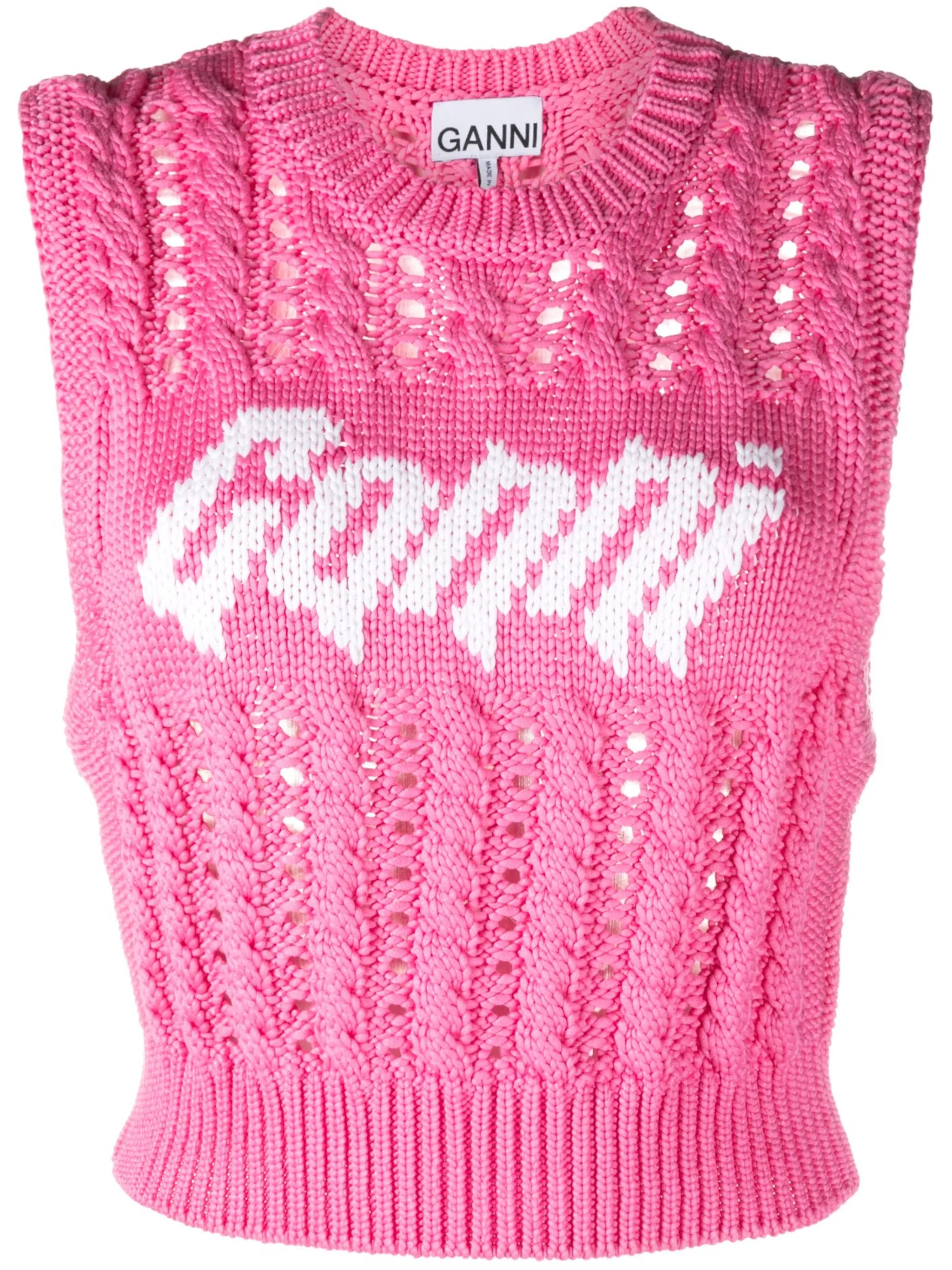 Rope logo-intarsia vest