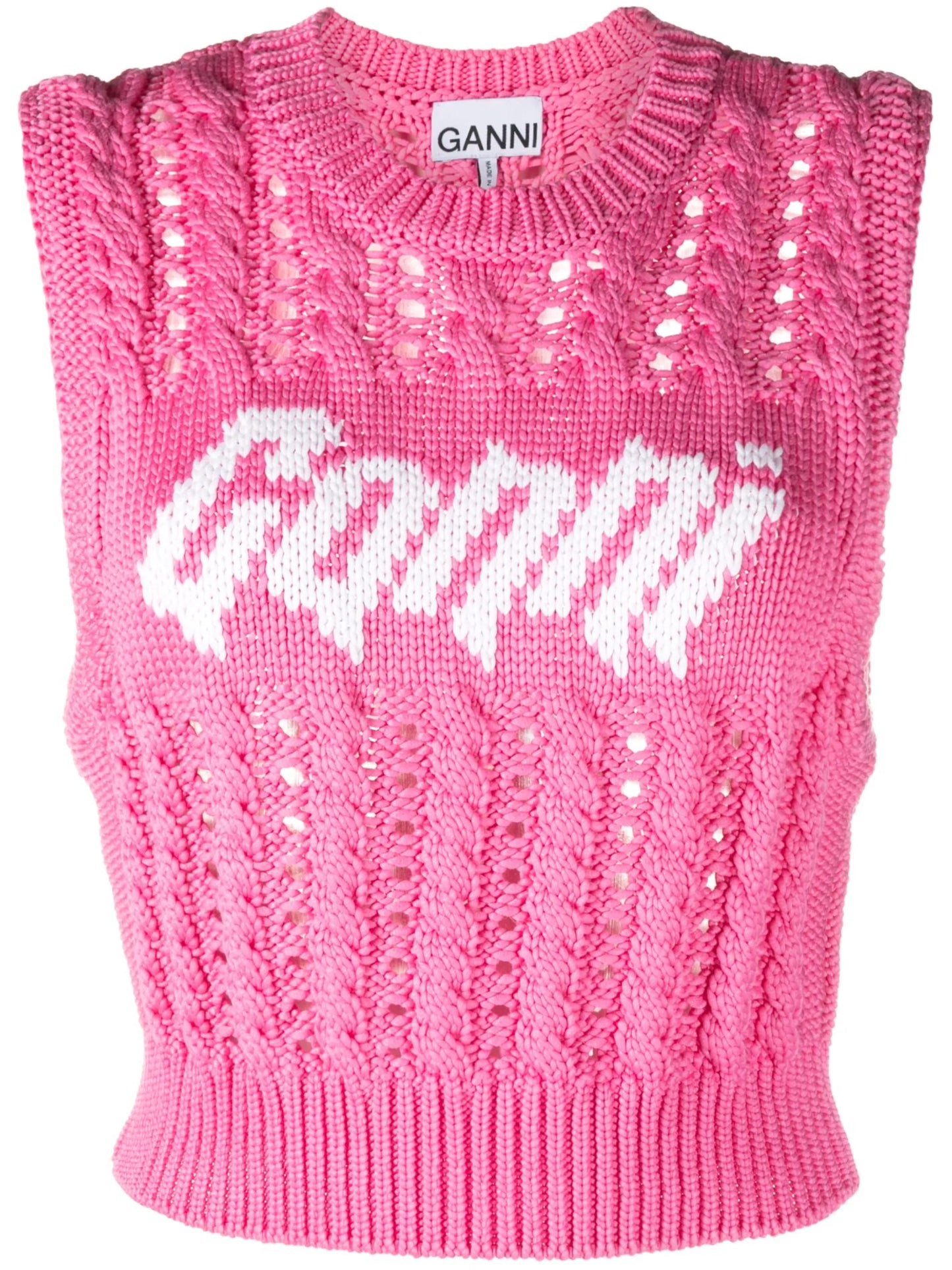Rope logo-intarsia vest