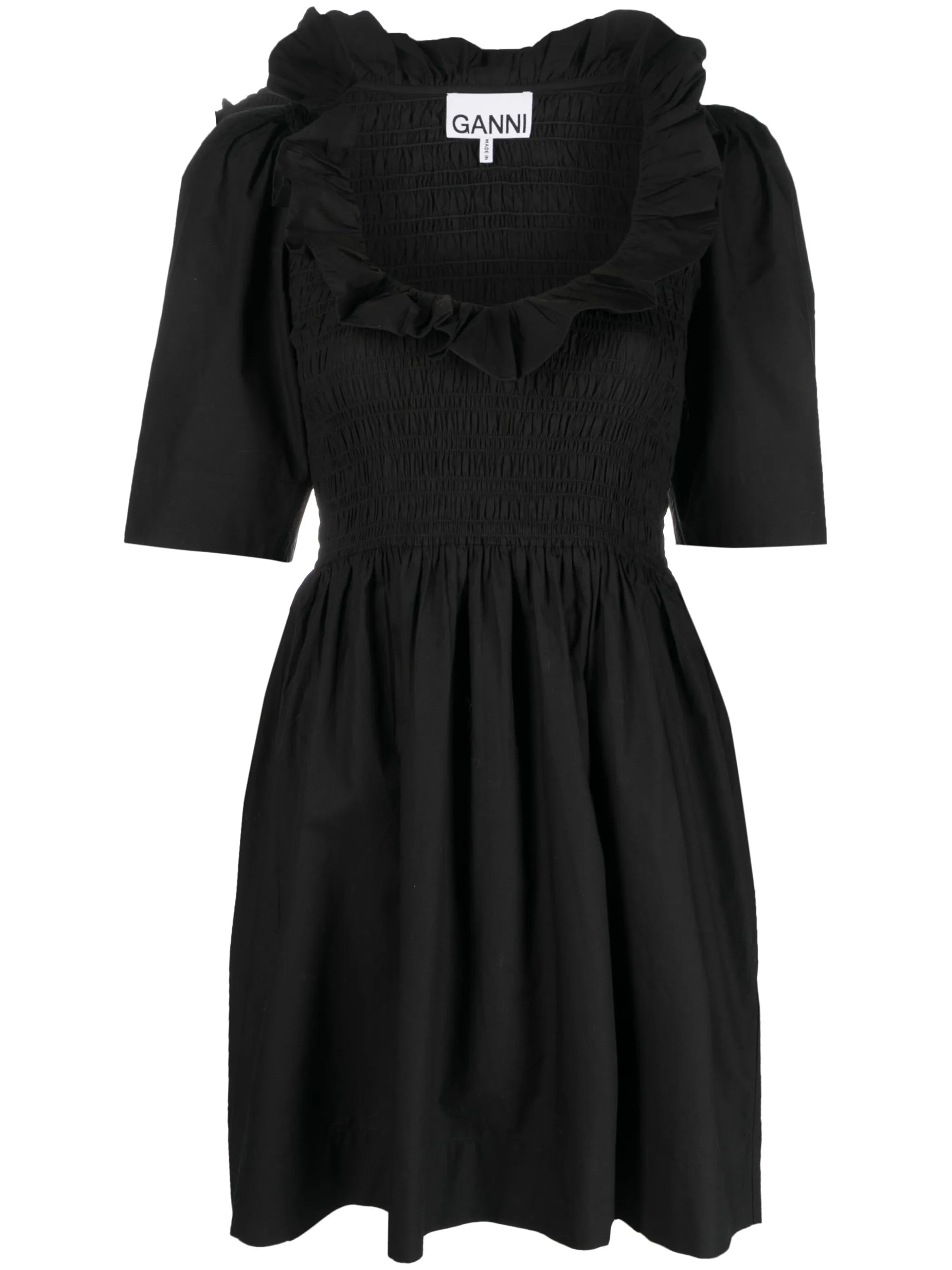 smocked organic cotton minidress