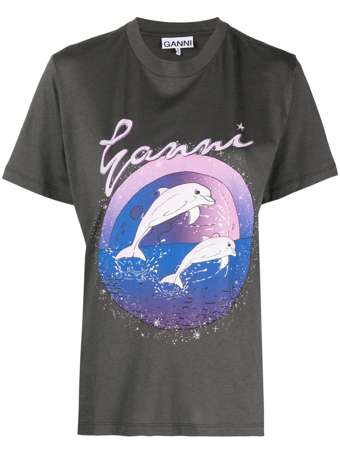 dolphin-print T-shirt