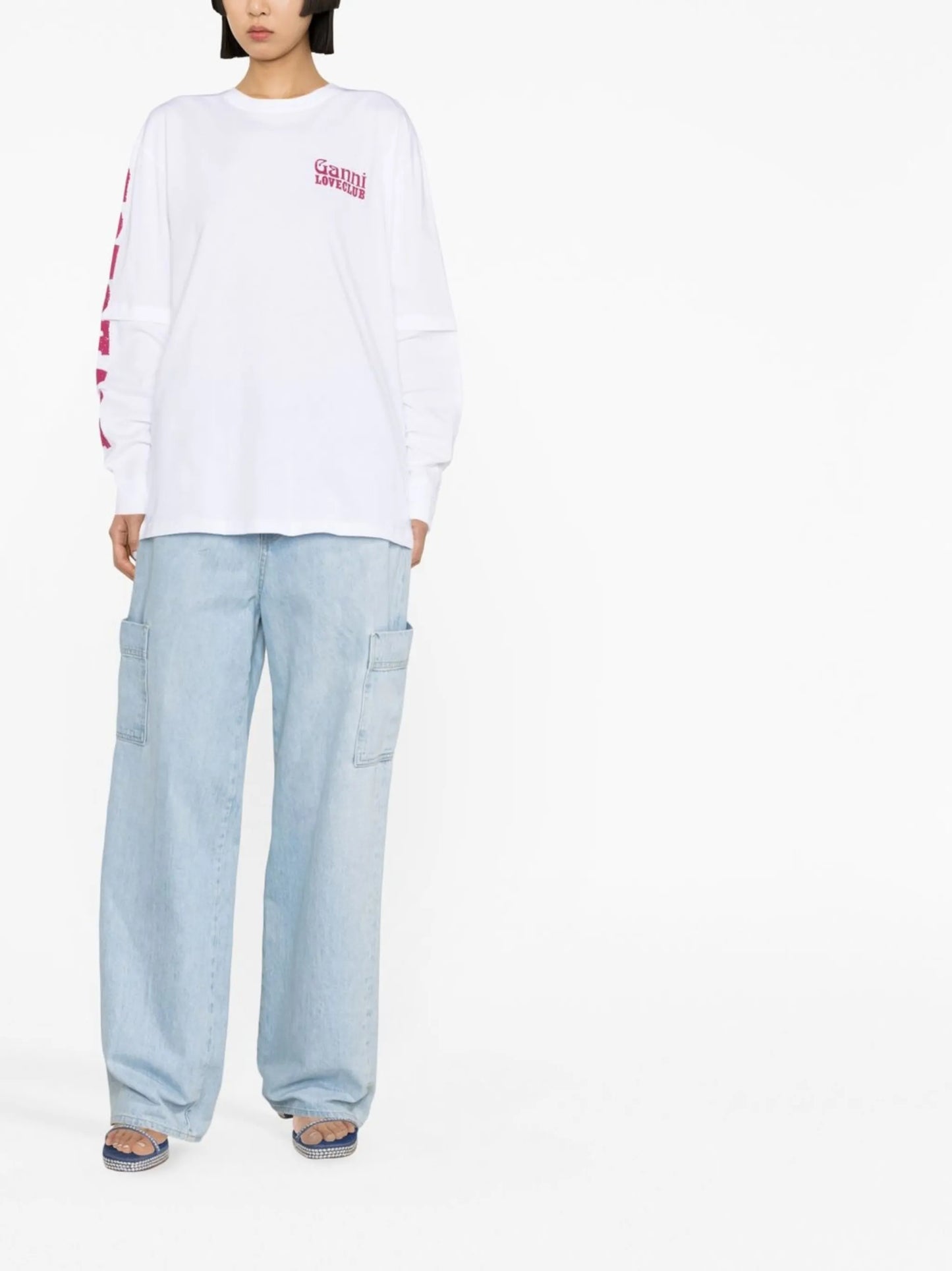 logo-print crew-neck top