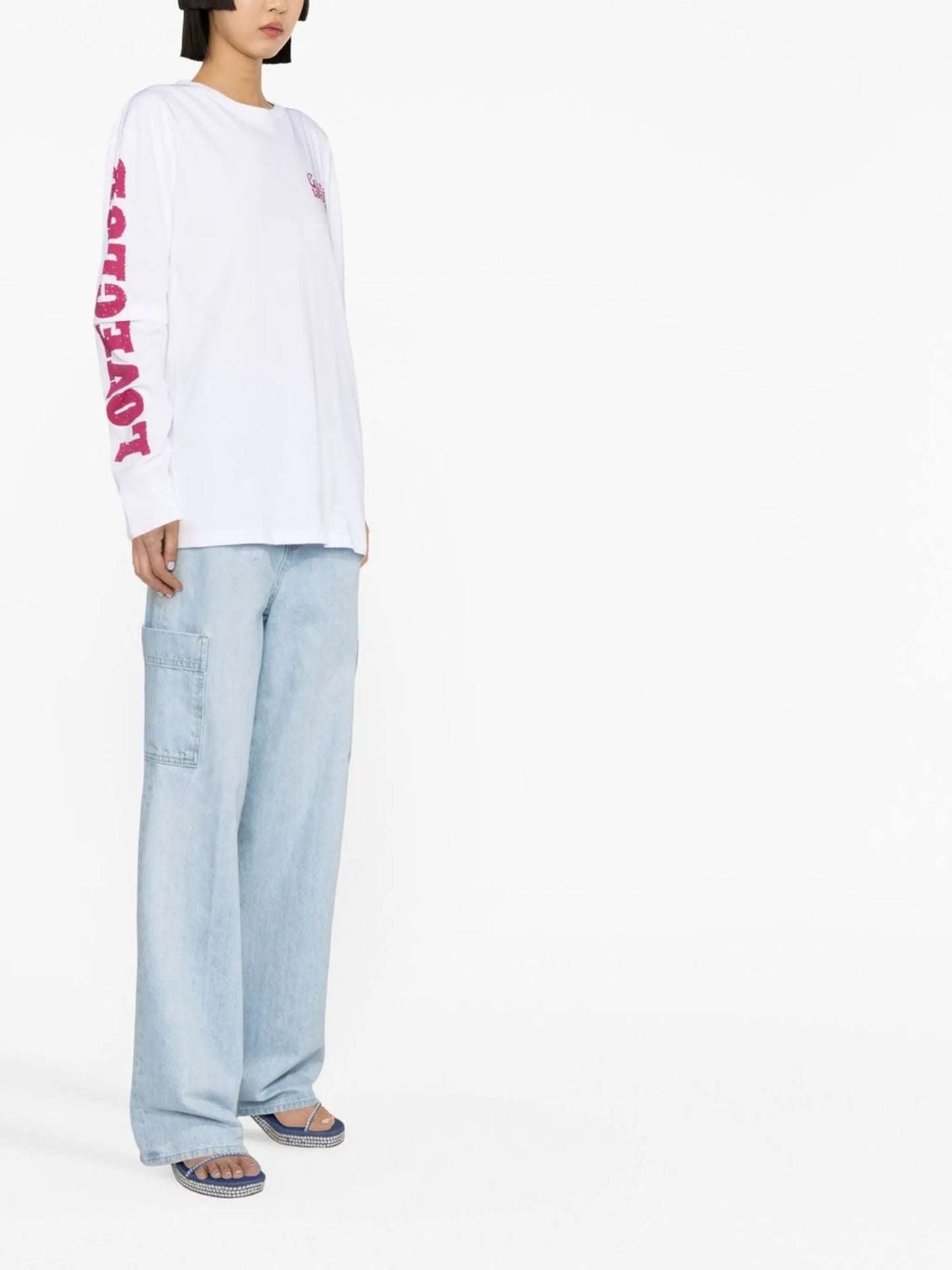 logo-print crew-neck top