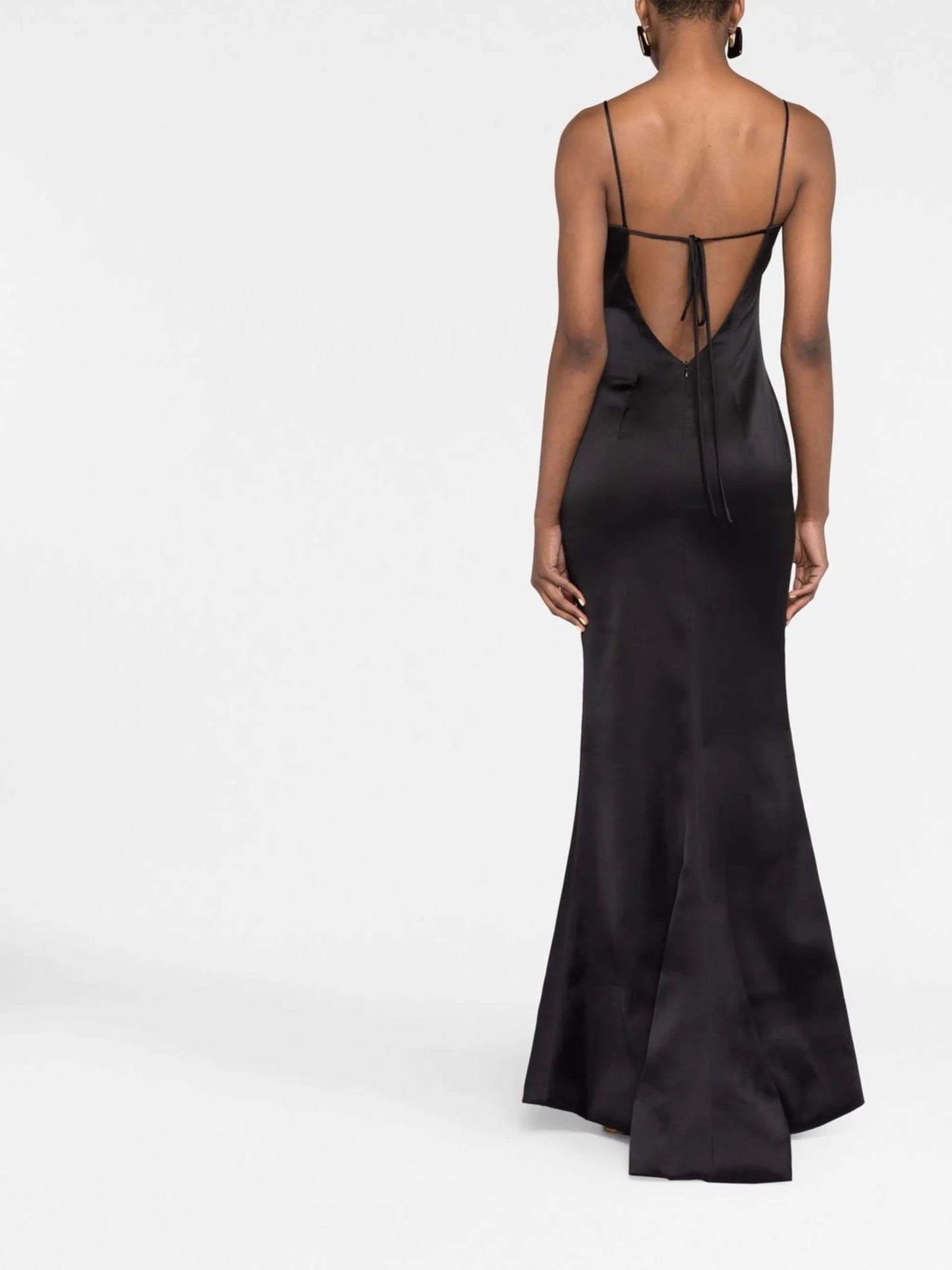 square-neck open-back gown