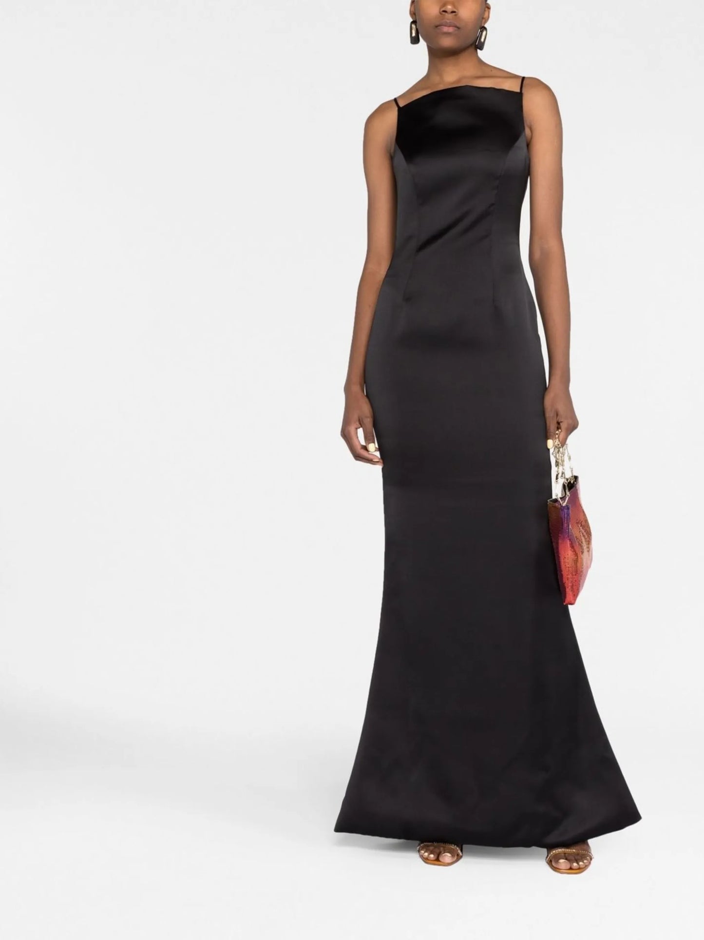 square-neck open-back gown