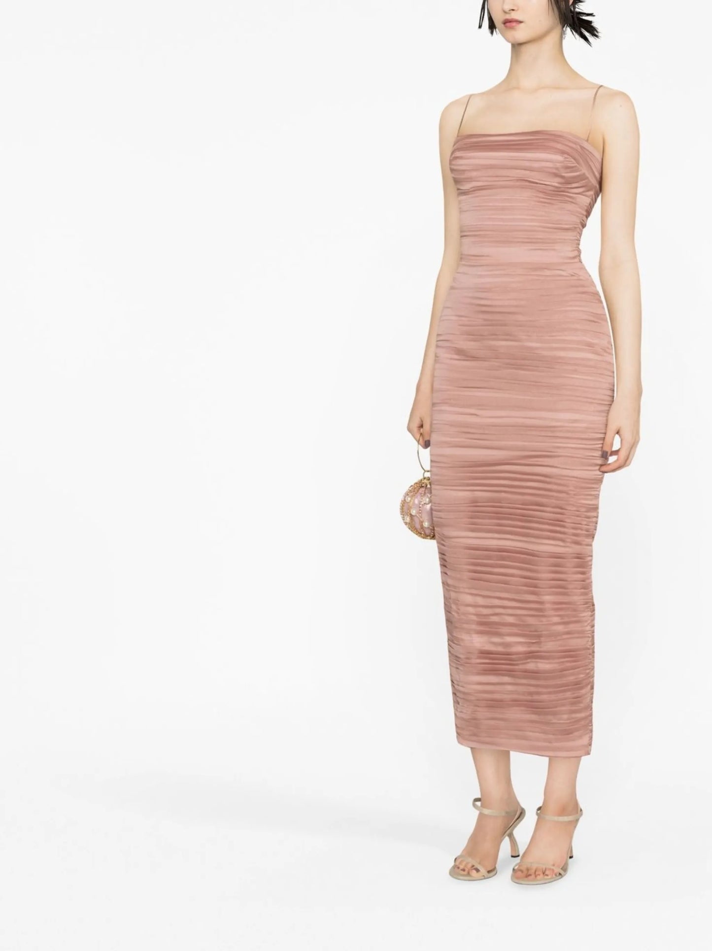draped midi dress