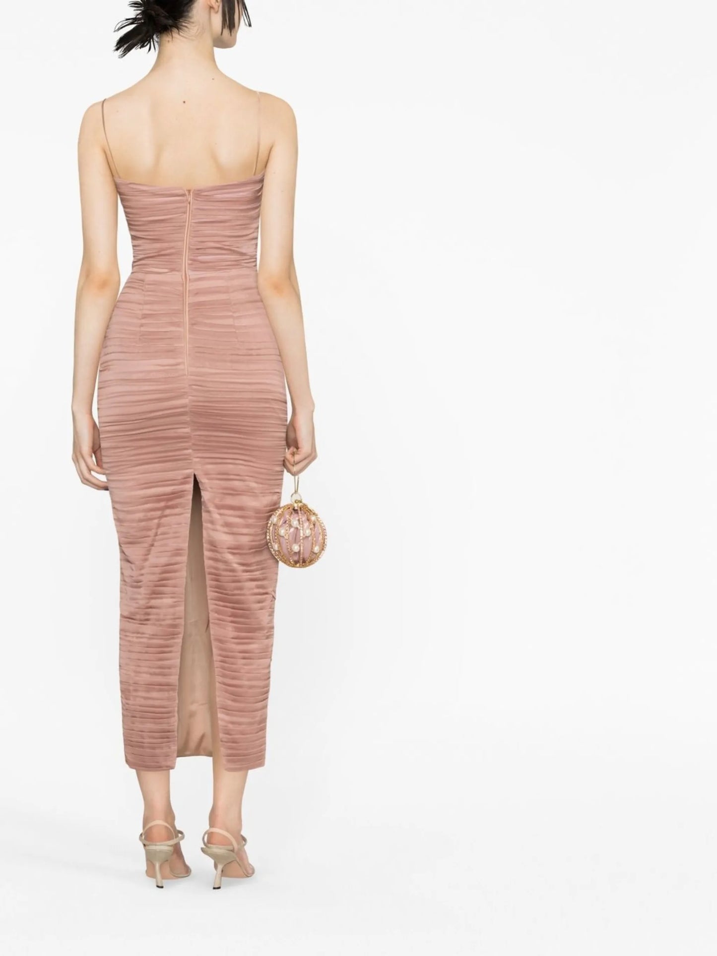 draped midi dress