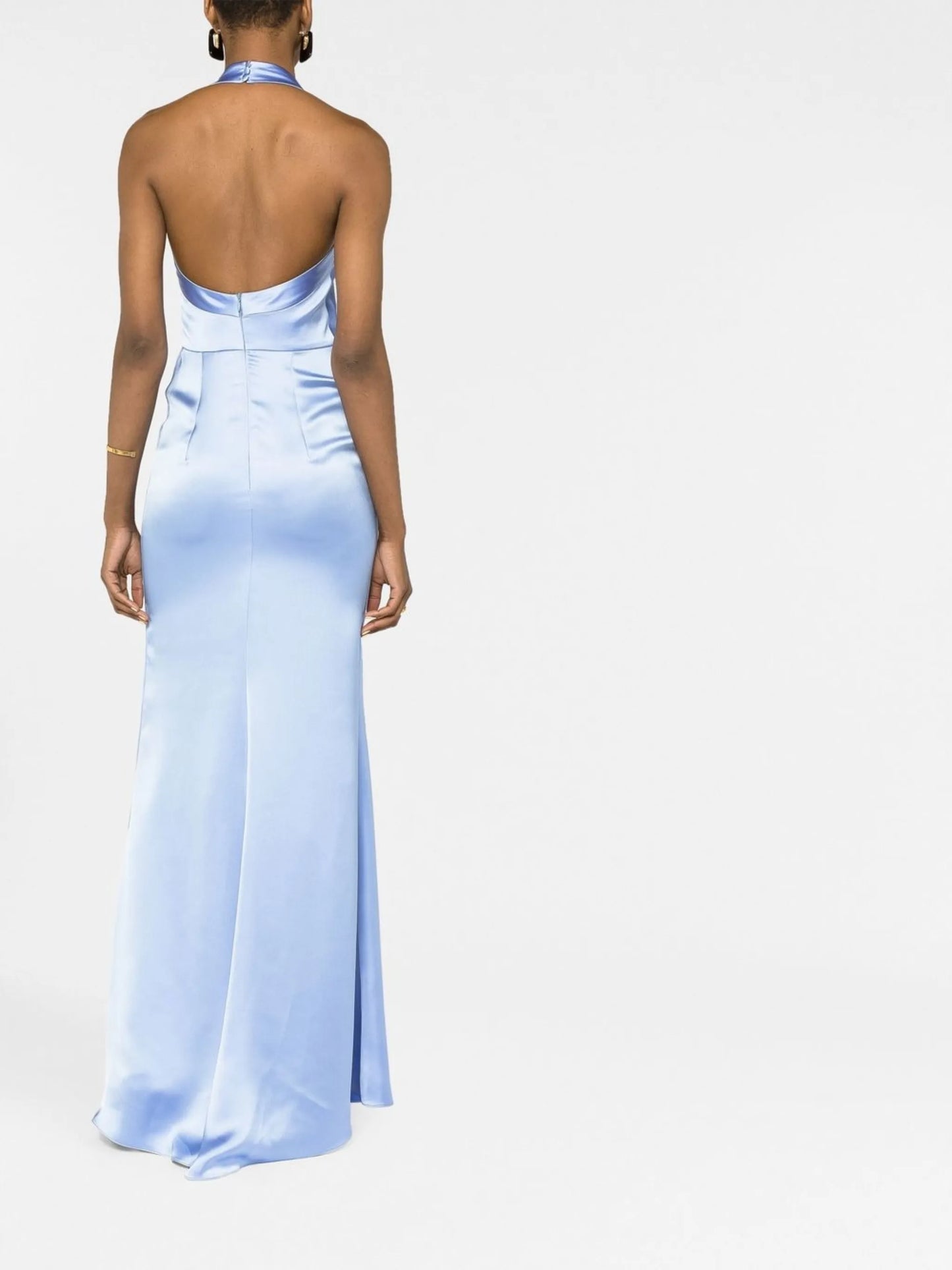 halterneck open-back gown